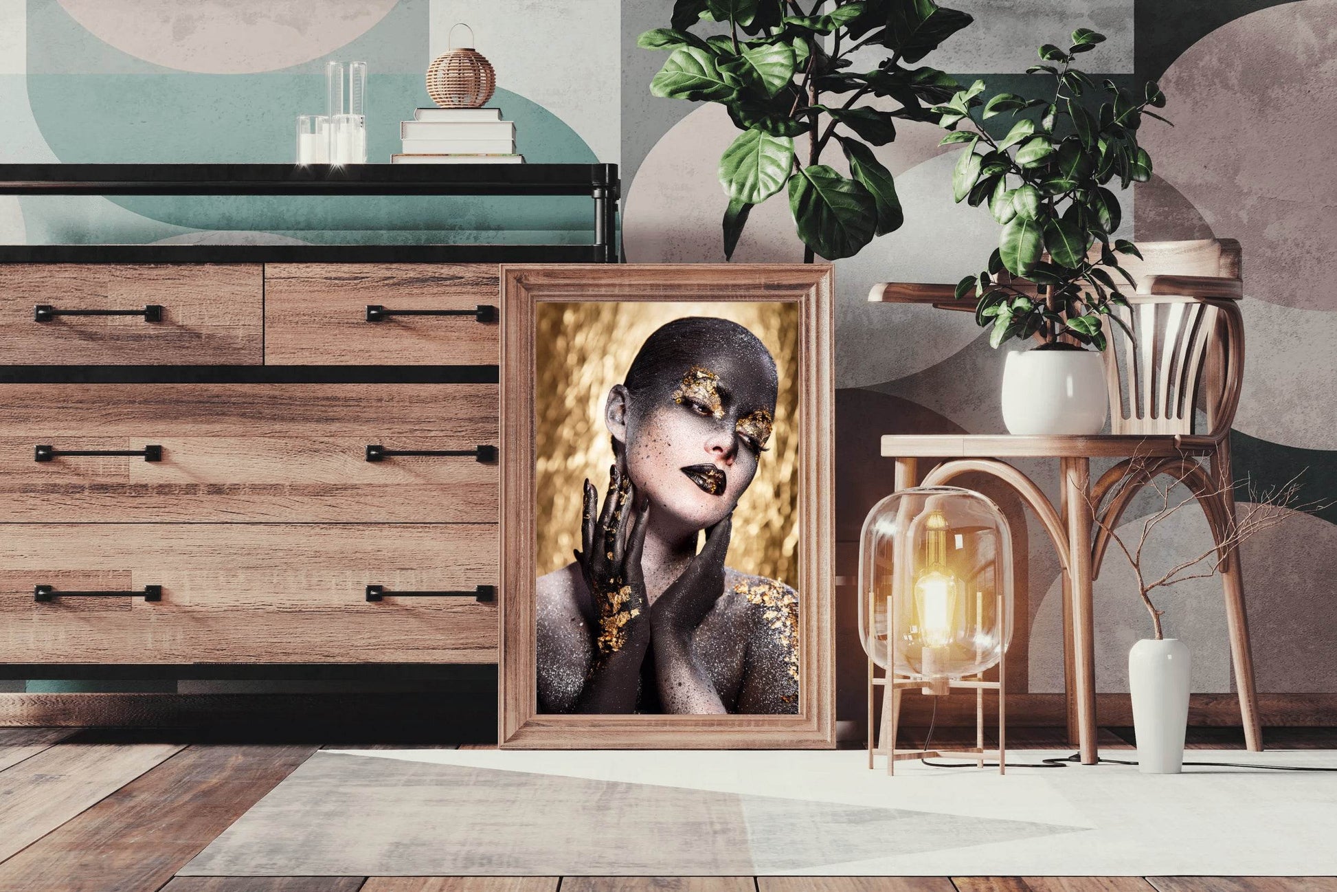Female in Black And Gold Wall Art - beink online art store