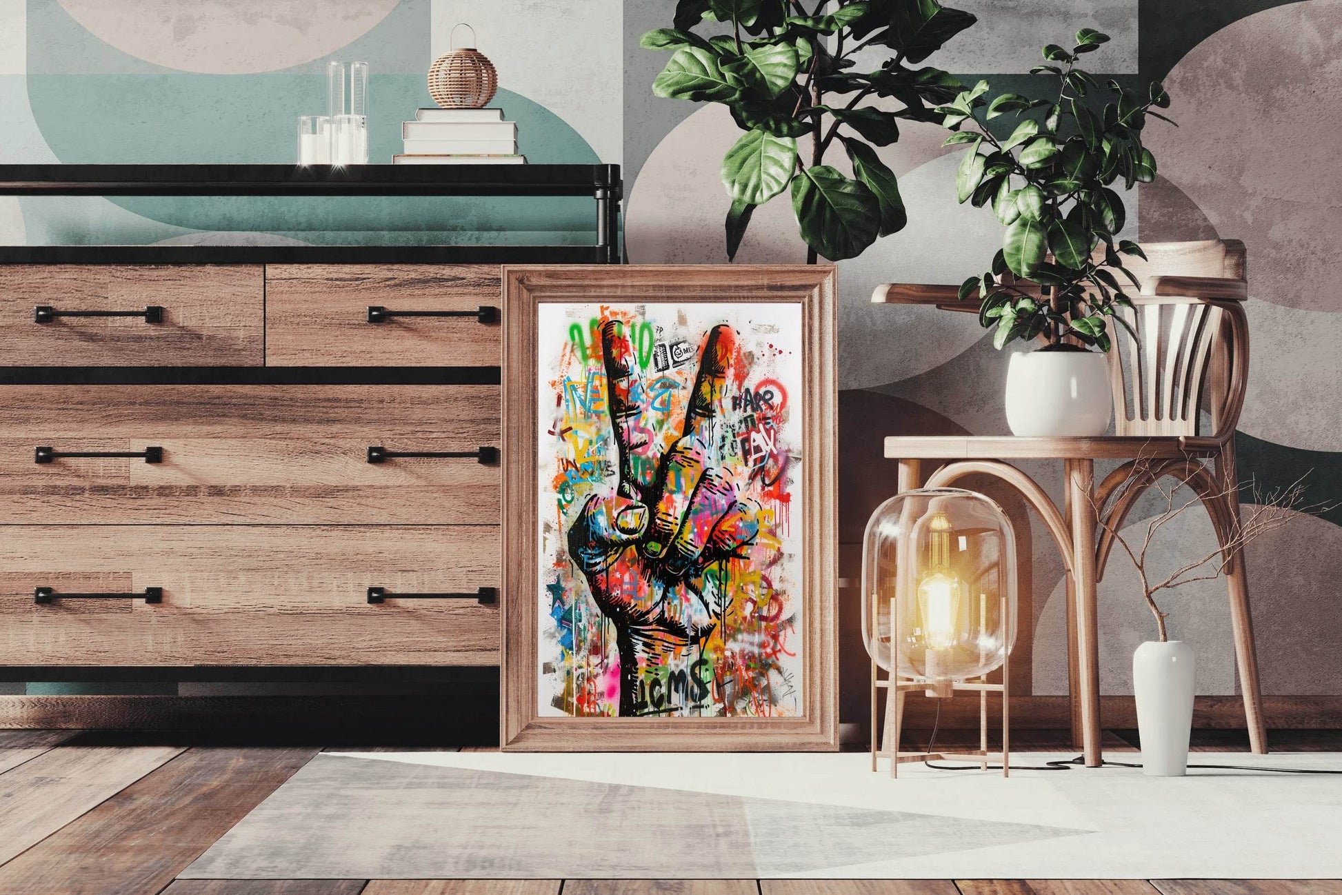 Graffiti Peace Sign Wall Art - beink online art store
