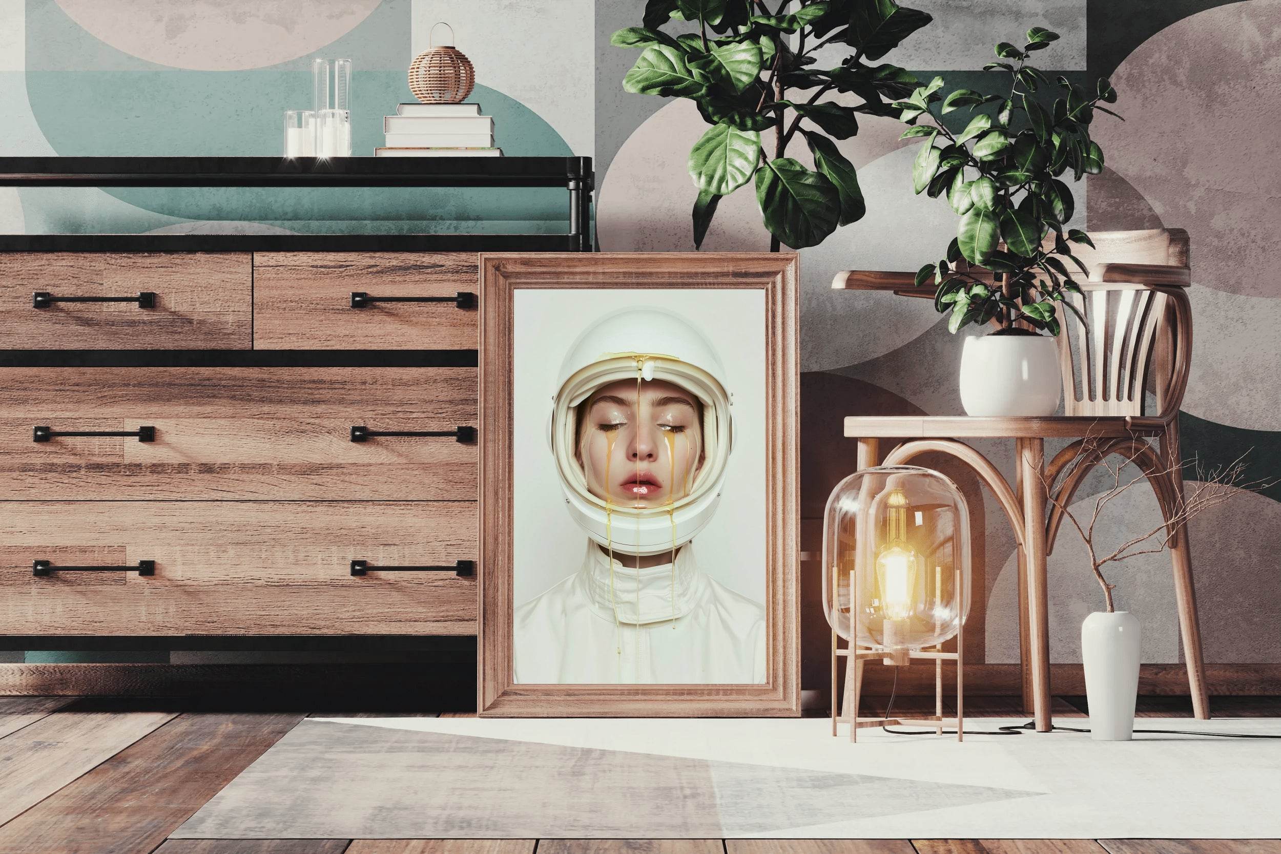 Astronaut in Honey Helmet Wall Art - beink online art store