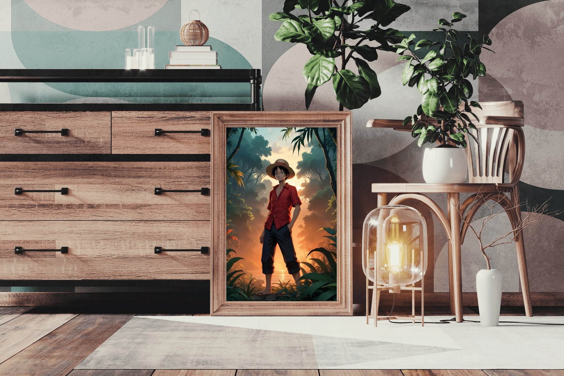 Monkey D. Luffy in Jungle Anime Wall Art - beink online art store