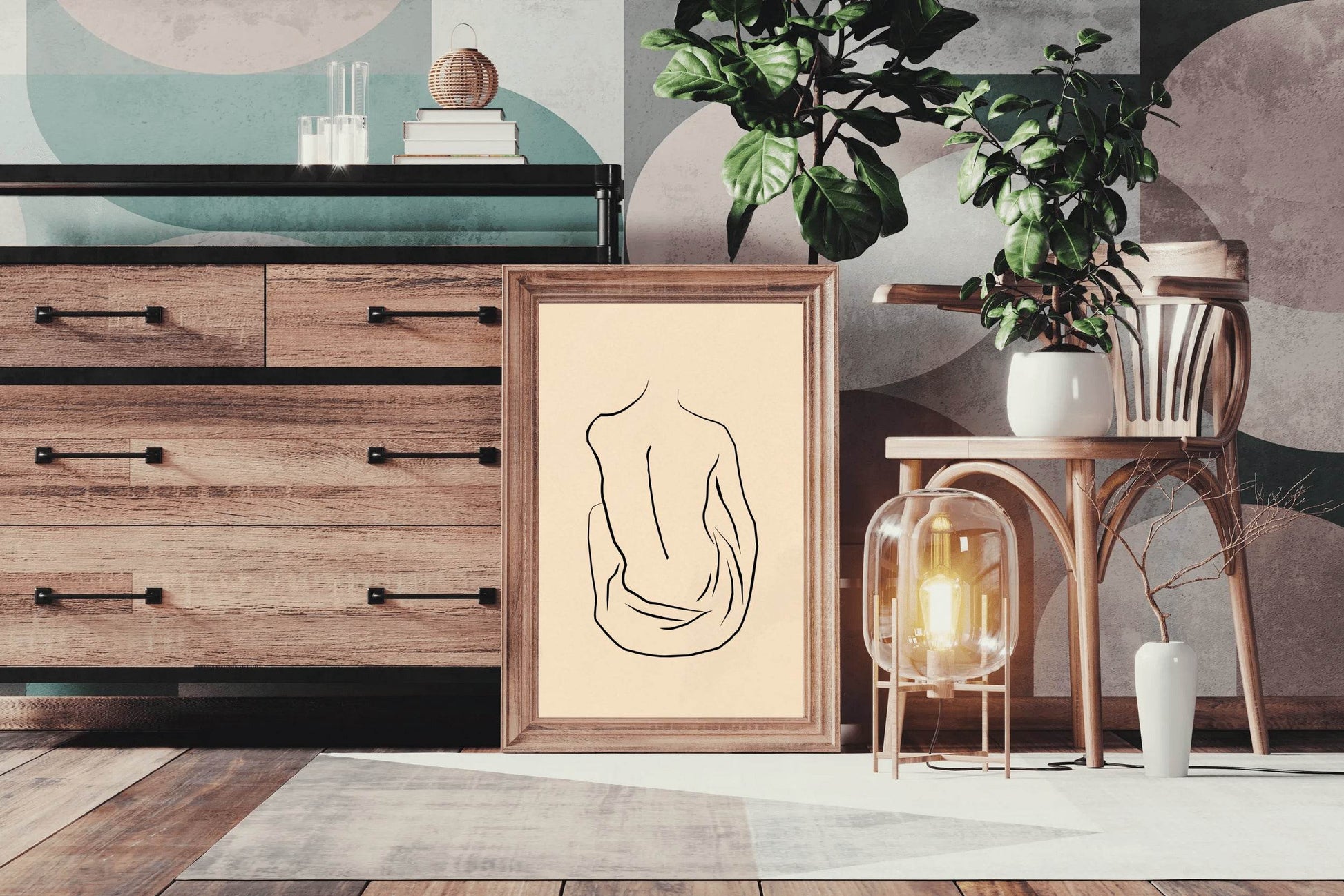 Drawing of A Woman Waist Wall Art - beink online art store