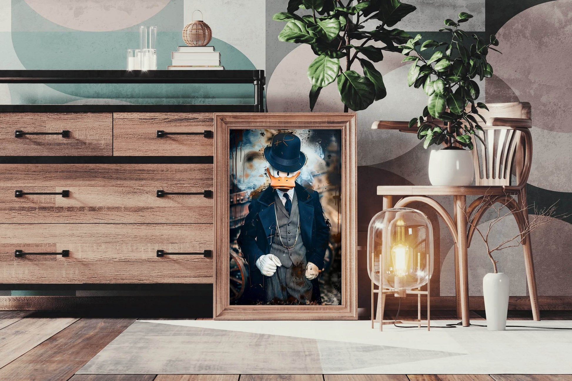 Donald Duck Cartoon Wearing Tuxedo Wall Art - beink online art store