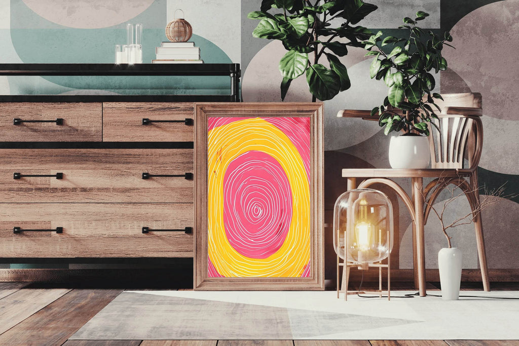 Yellow and Pink Swirl Digital Art - beink online art store