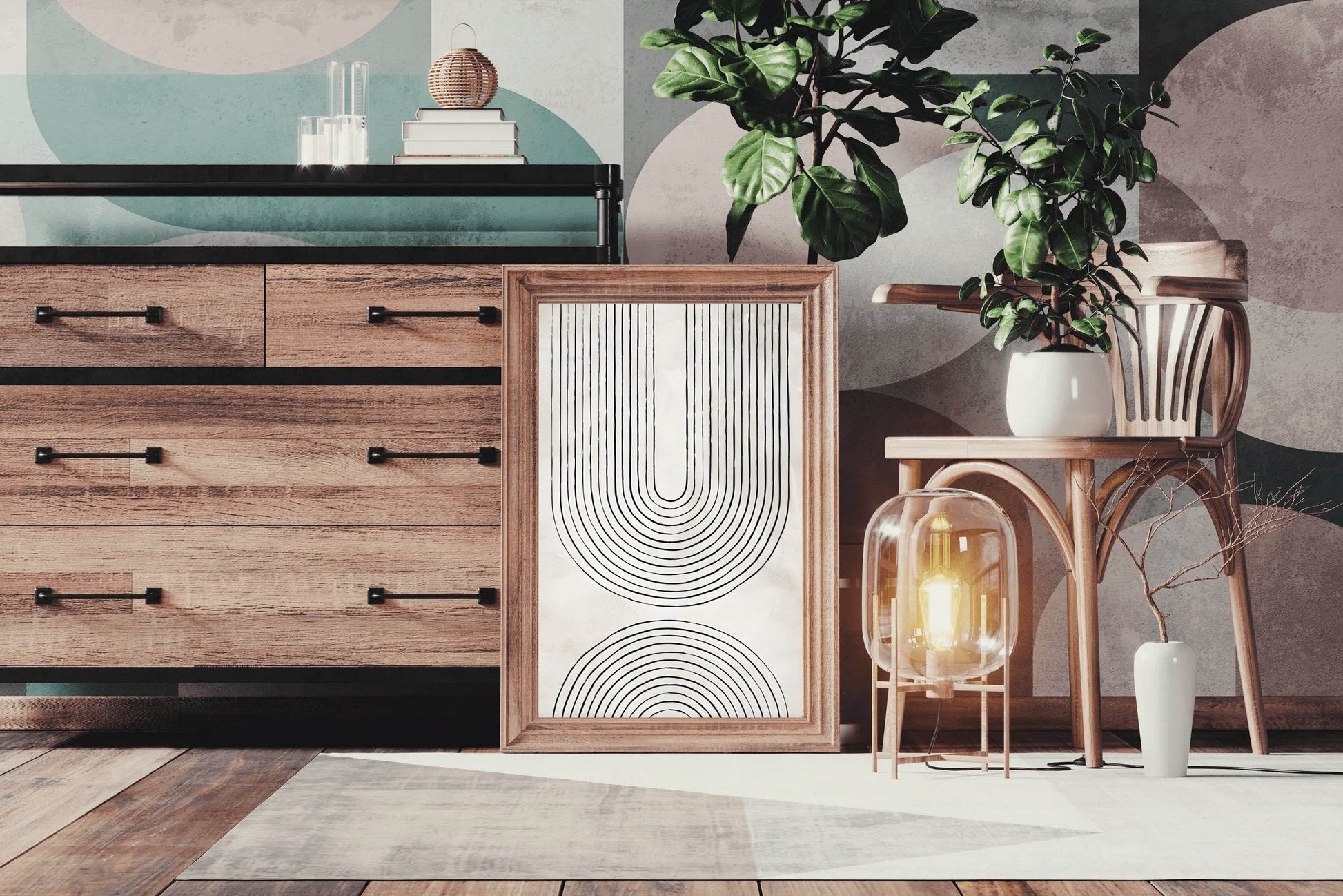 U-Shape Geometrical Line Modern Wall Art - beink online art store