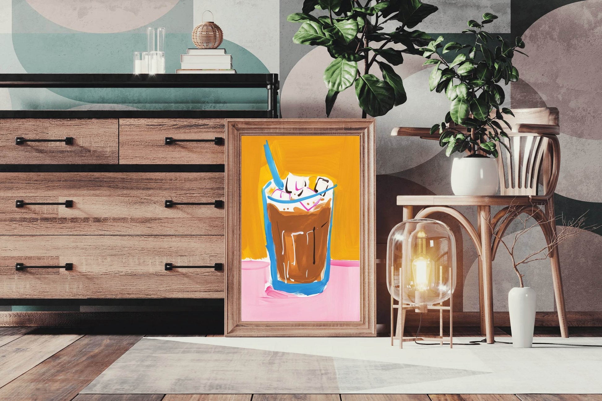 Iced Coffee with Whipped Cream Wall Art - beink online art store