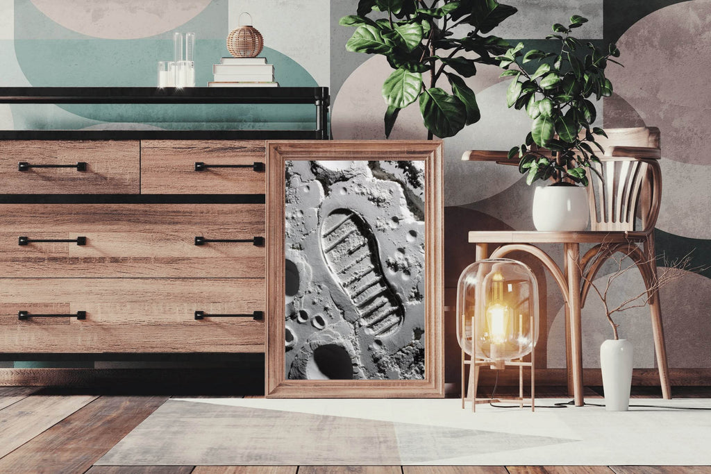 Moon astronaut Footprint on moon Wall Art - beink online art store