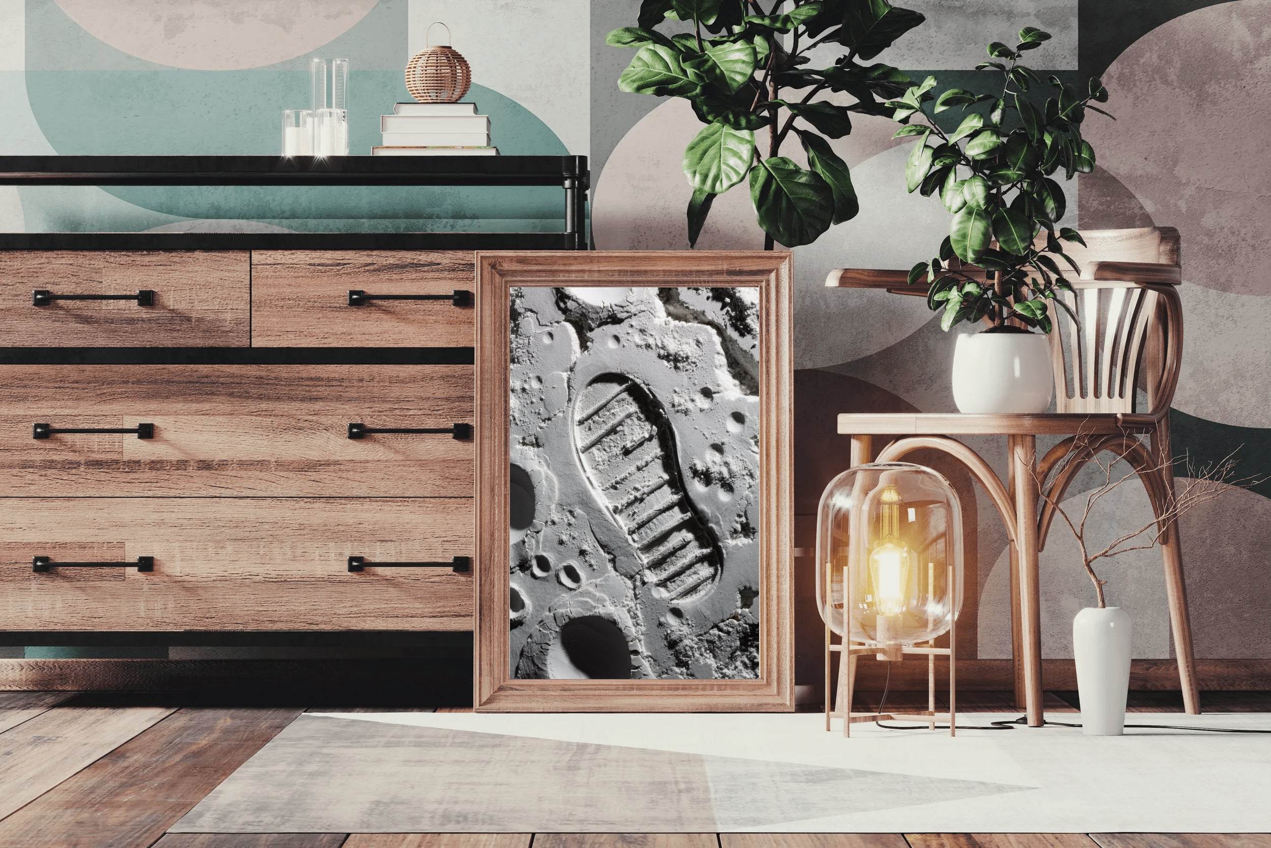 Moon astronaut Footprint on moon Wall Art - beink online art store