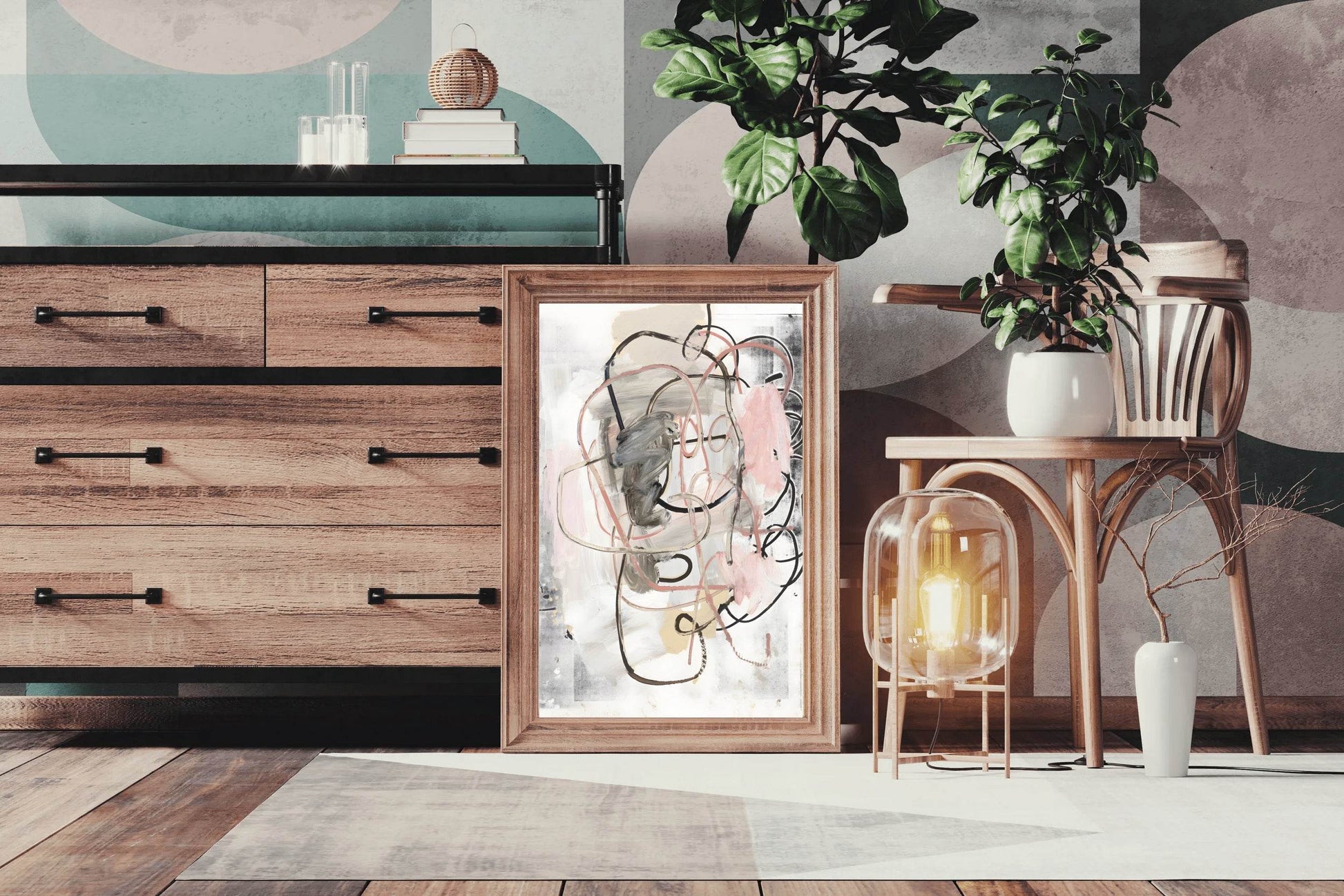 Intertwined Lines Textured Composition Wall Art - beink online art store