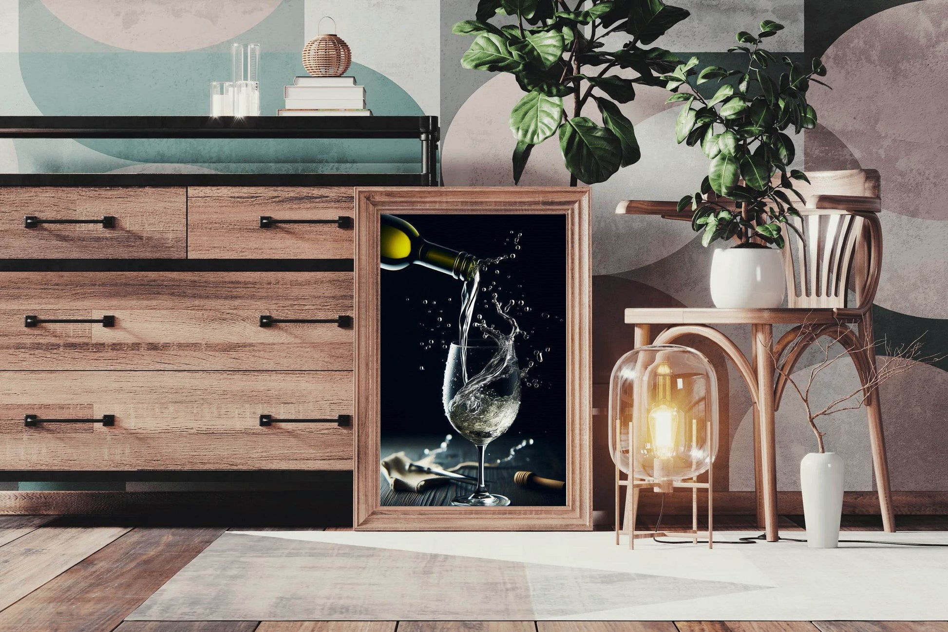 Pouring a Drink Into a Glass Wall Art - beink online art store