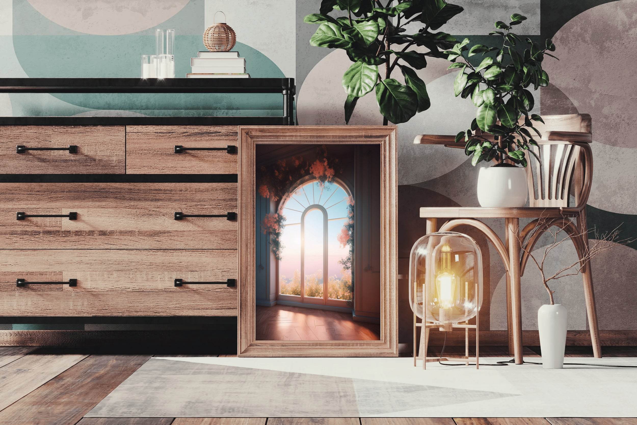 Window with Surreal and Magical Landscape Anime Wall Art - beink online art store