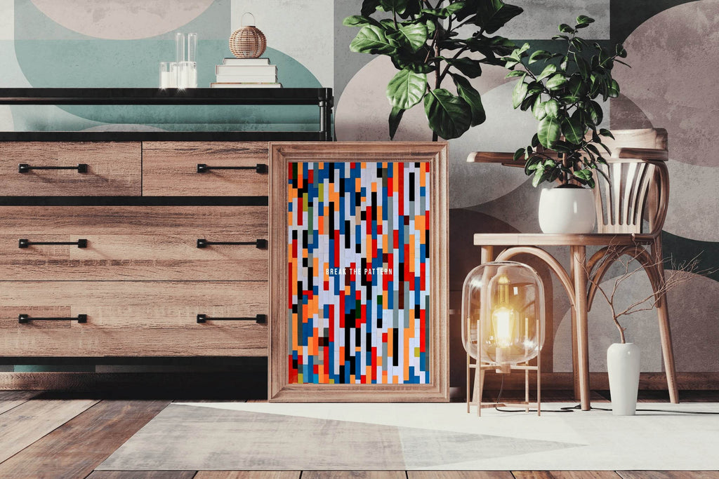 Multicolor Stripes Pattern Wall Art - beink online art store