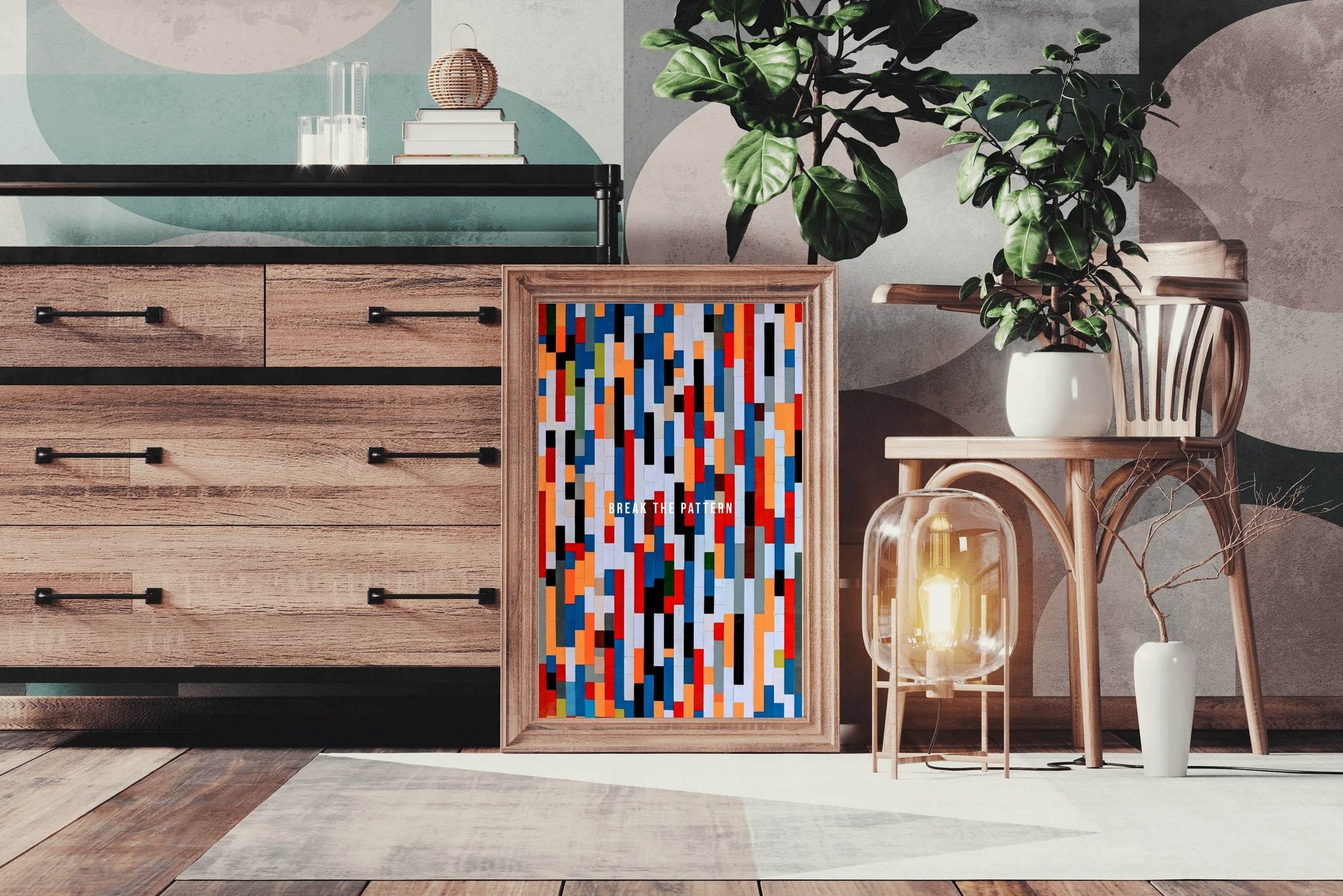 Multicolor Stripes Pattern Wall Art - beink online art store