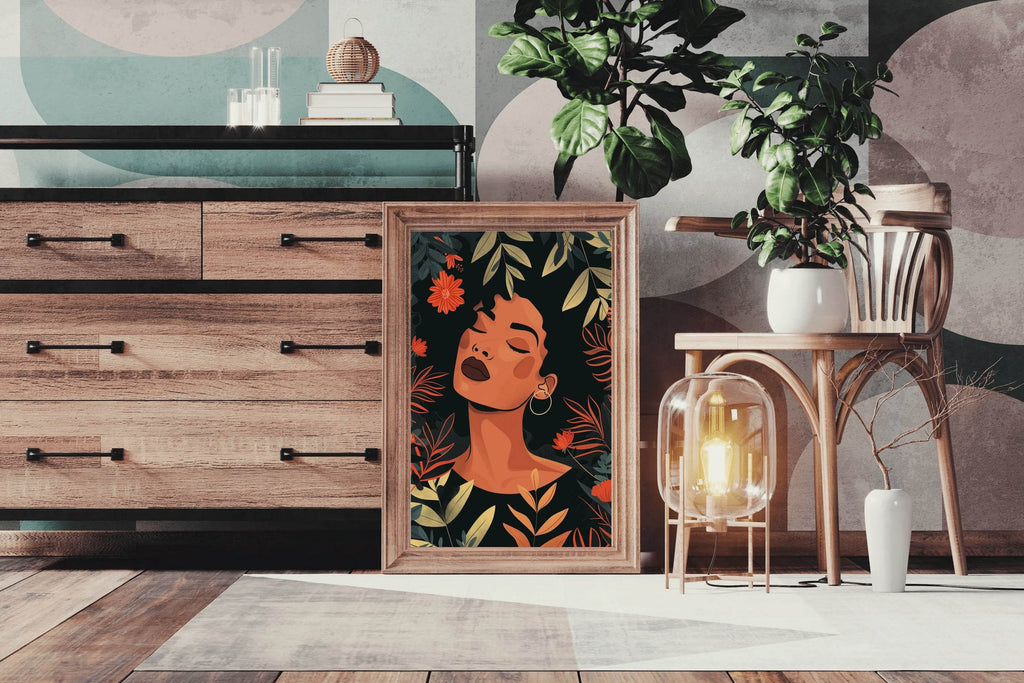Woman Among Olive Leaves Wall Art - beink online art store
