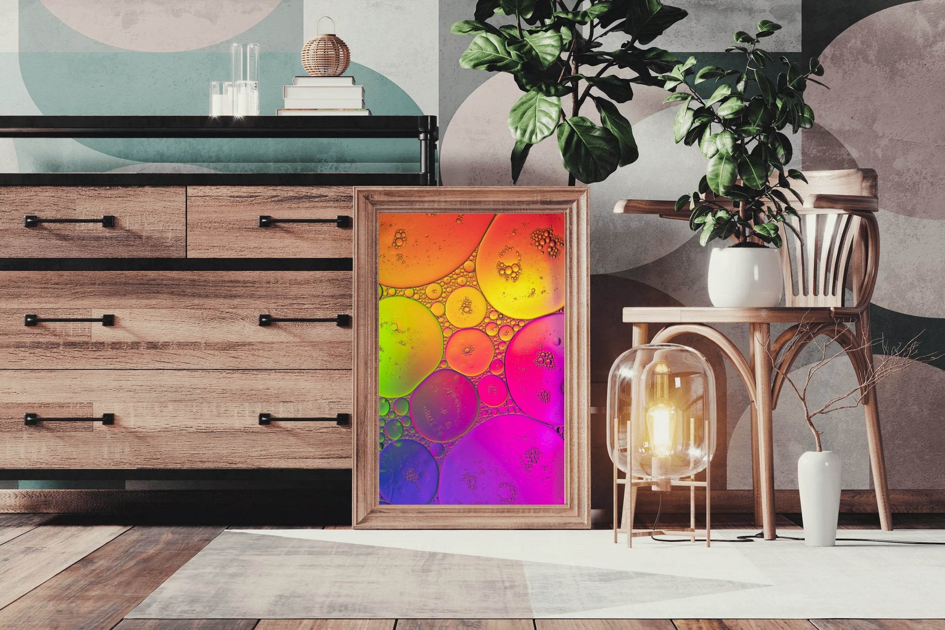 Bubbles Gradient Abstract Wall Art - beink online art store