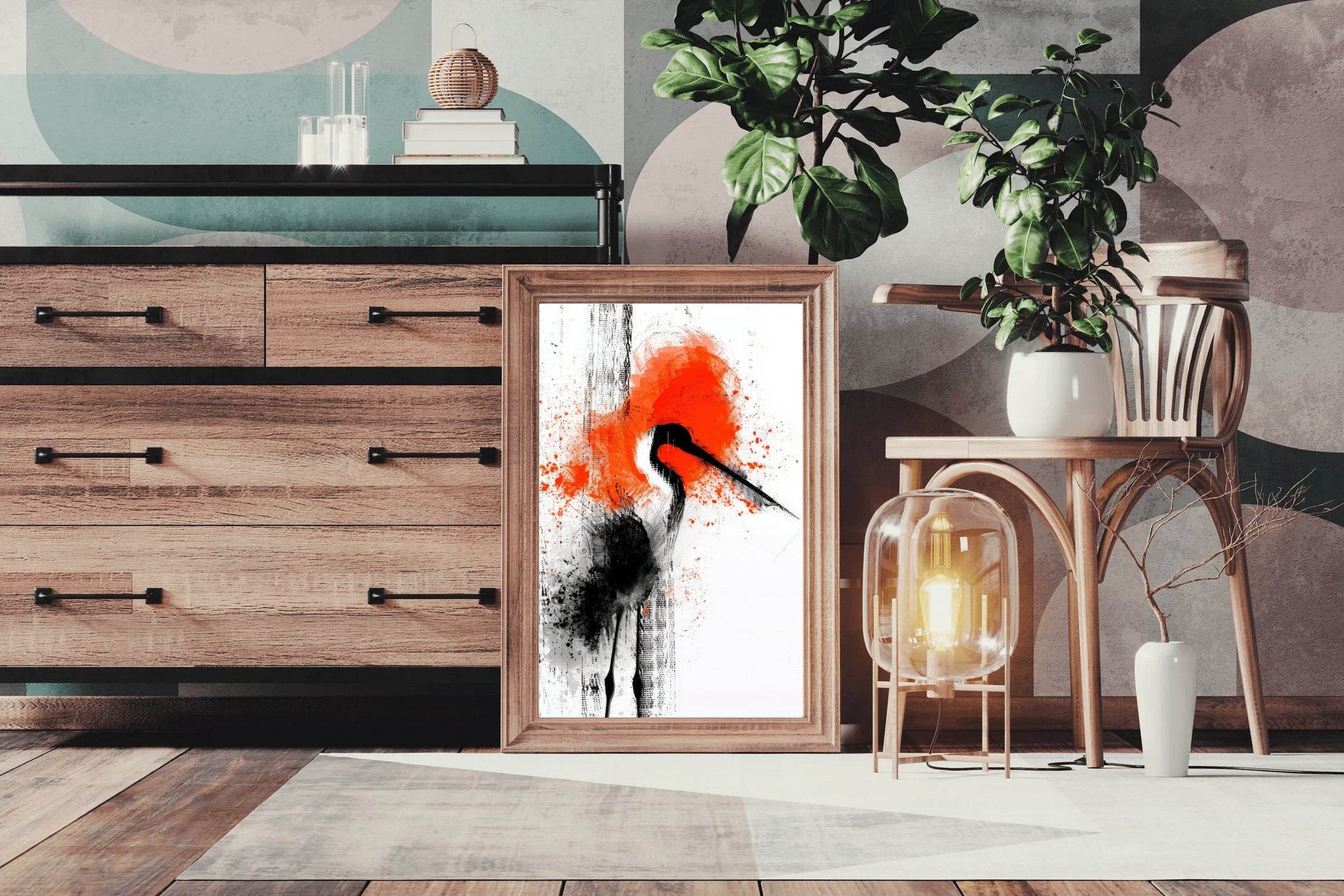 Stork Bird Oil Painting Wall Art - beink online art store