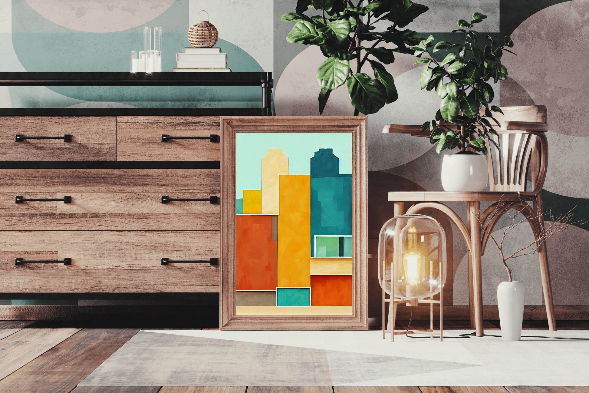 Creative Building Shape Abstract Wall Art - beink online art store