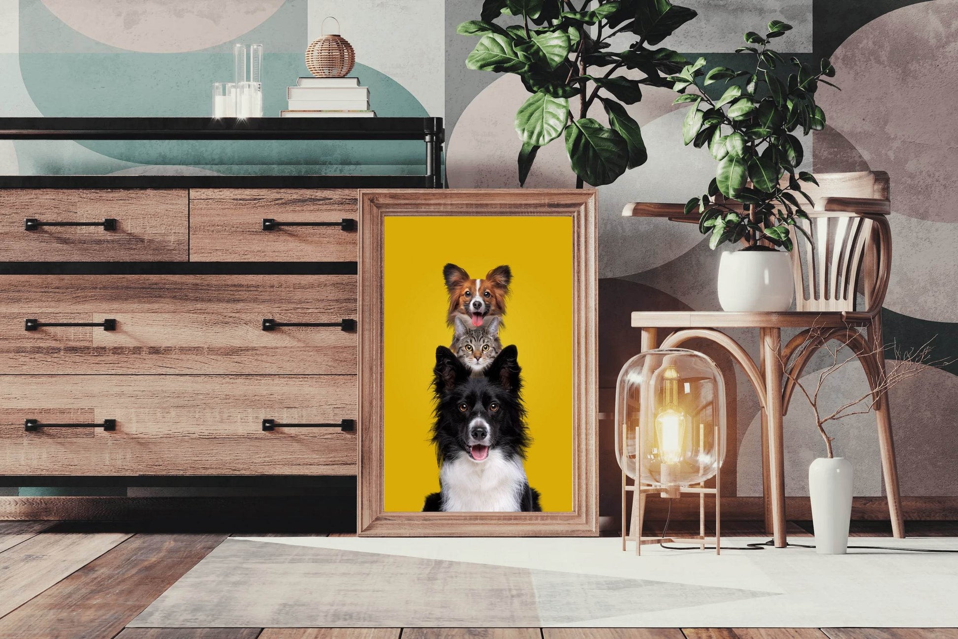 Cute Cat and Dogs Animal Wall Art - beink online art store