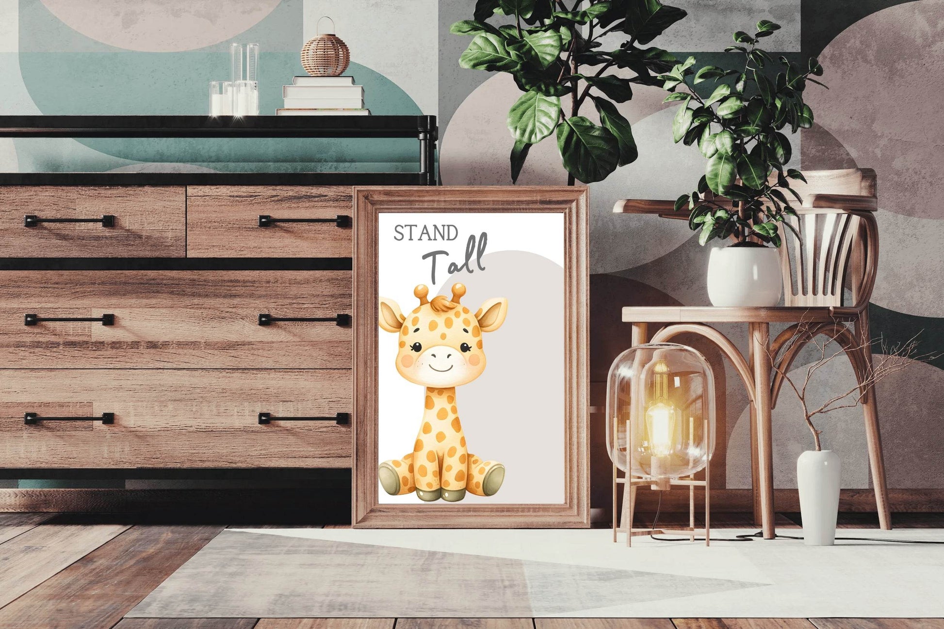 Little Smiling Giraffe Cartoon - beink online art store