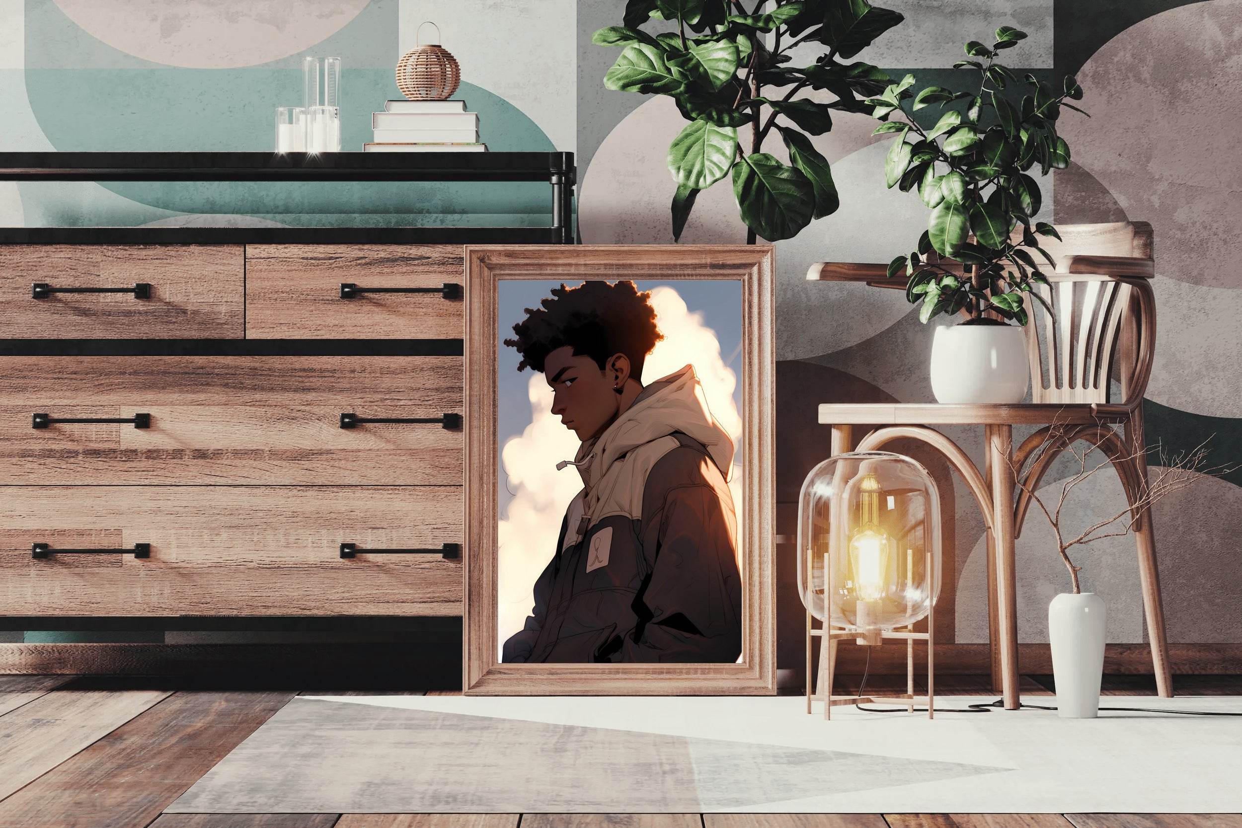 Anime Style Man Portrait Wall Art - beink online art store