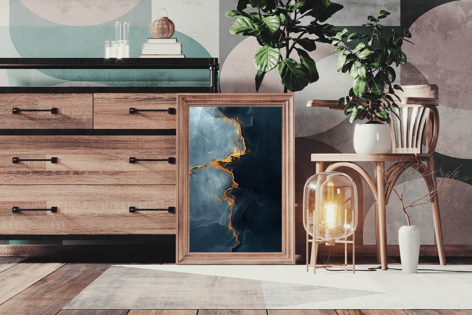 Black And Gold With Color Wall Art - beink online art store