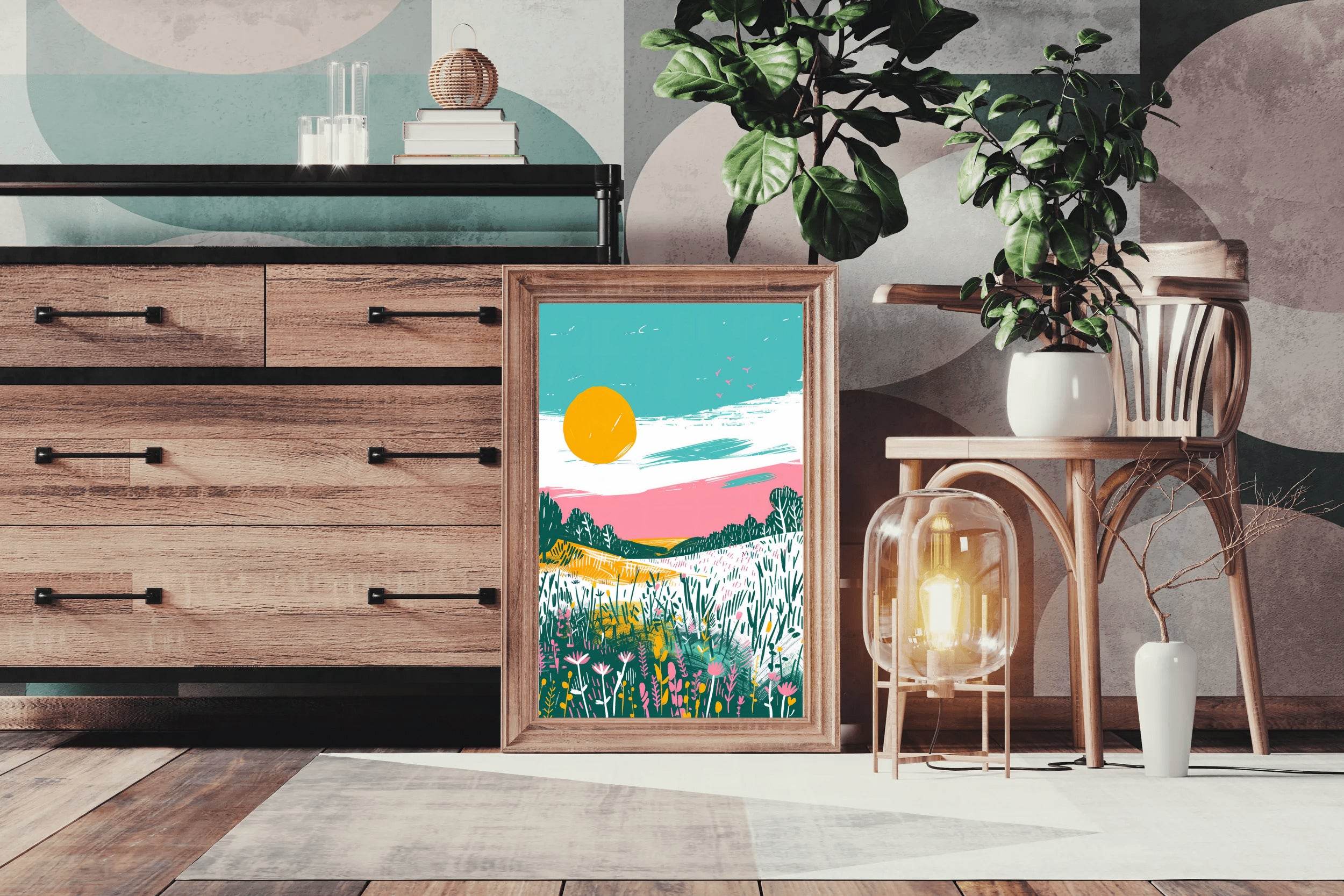 Vibrant Meadow Modern Wall Art - beink online art store