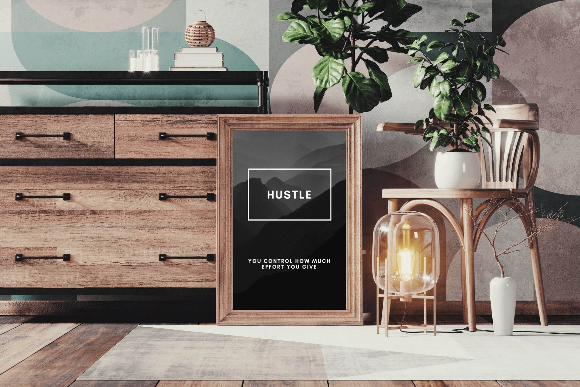 Hustle Mindset Motivational Wall Art - beink online art store