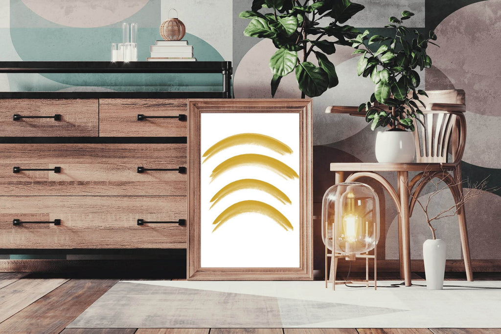 Yellow Semicircle Lines Wall Art - beink online art store