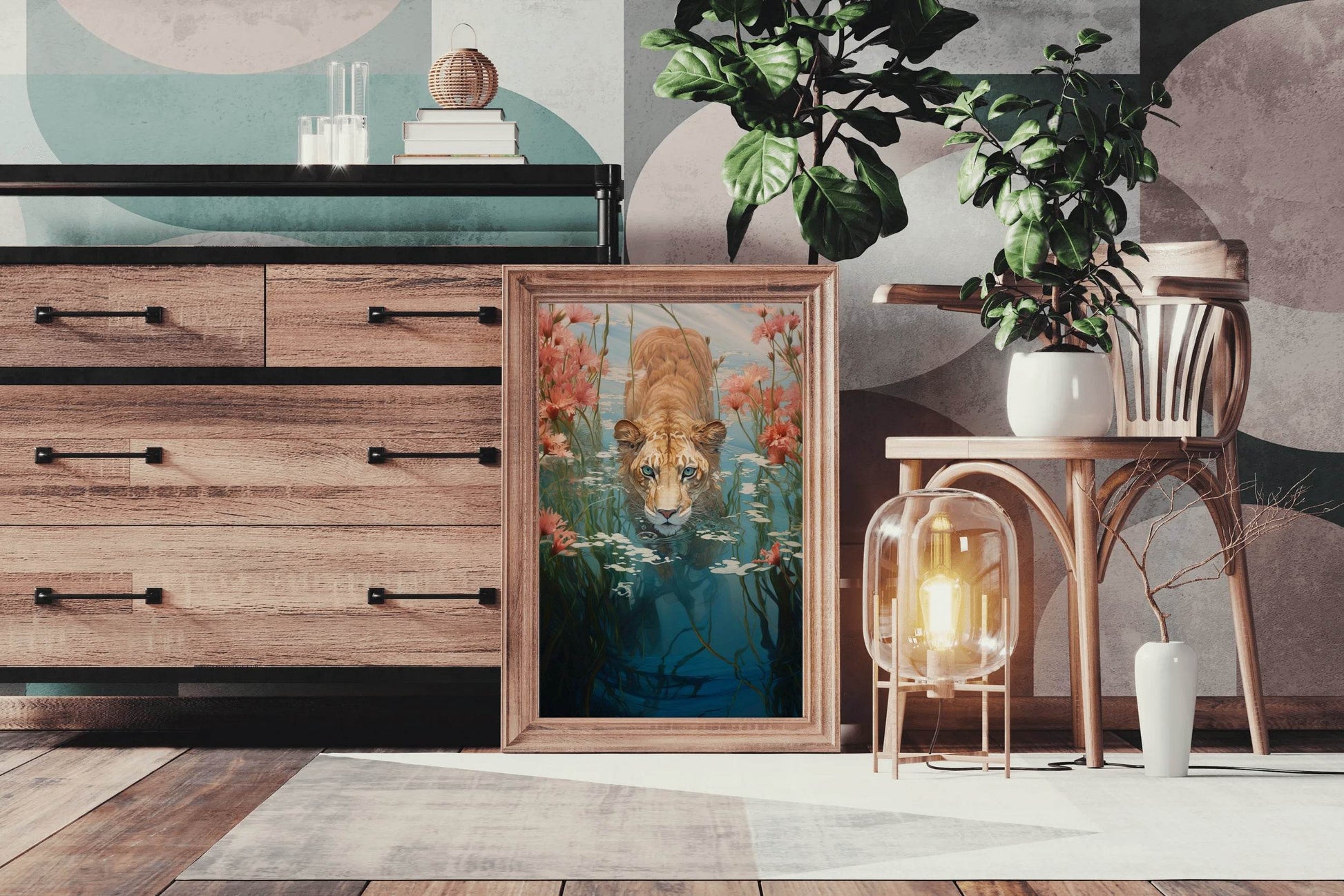 Digital Painting of Lion Wall Art - beink online art store