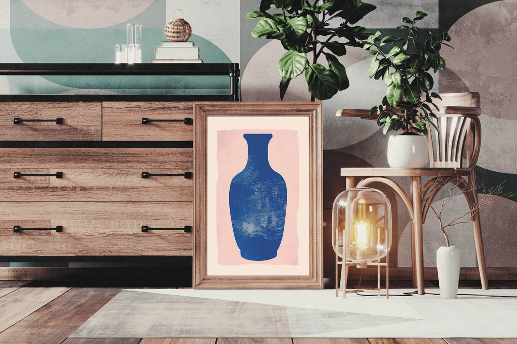 Cobalt Blue Vase Wall Art - beink online art store
