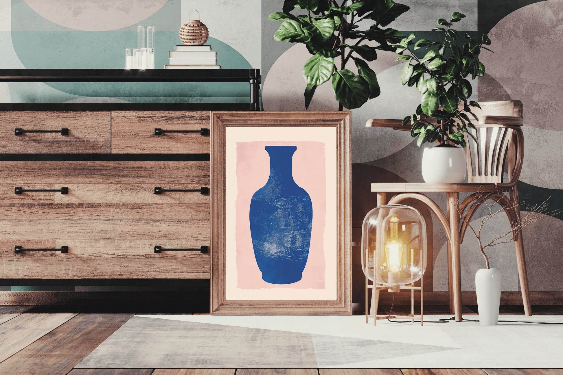 Cobalt Blue Vase Wall Art - beink online art store