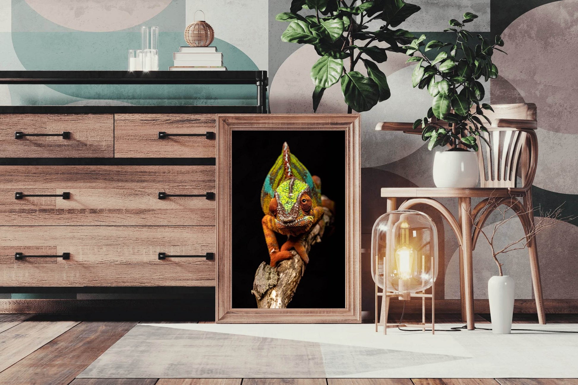 Panther Chameleon Animal Wall Art - beink online art store