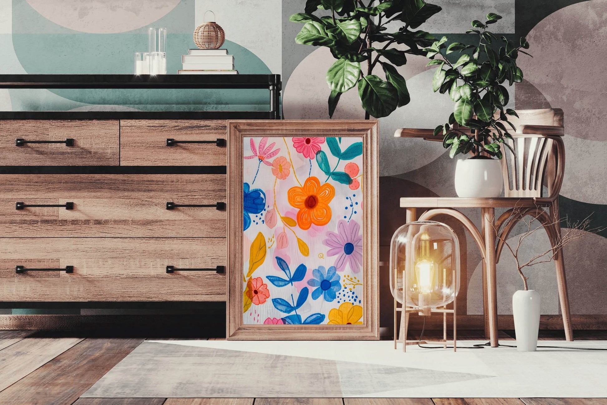 Multicolor Flowers Painting Digital Art - beink online art store