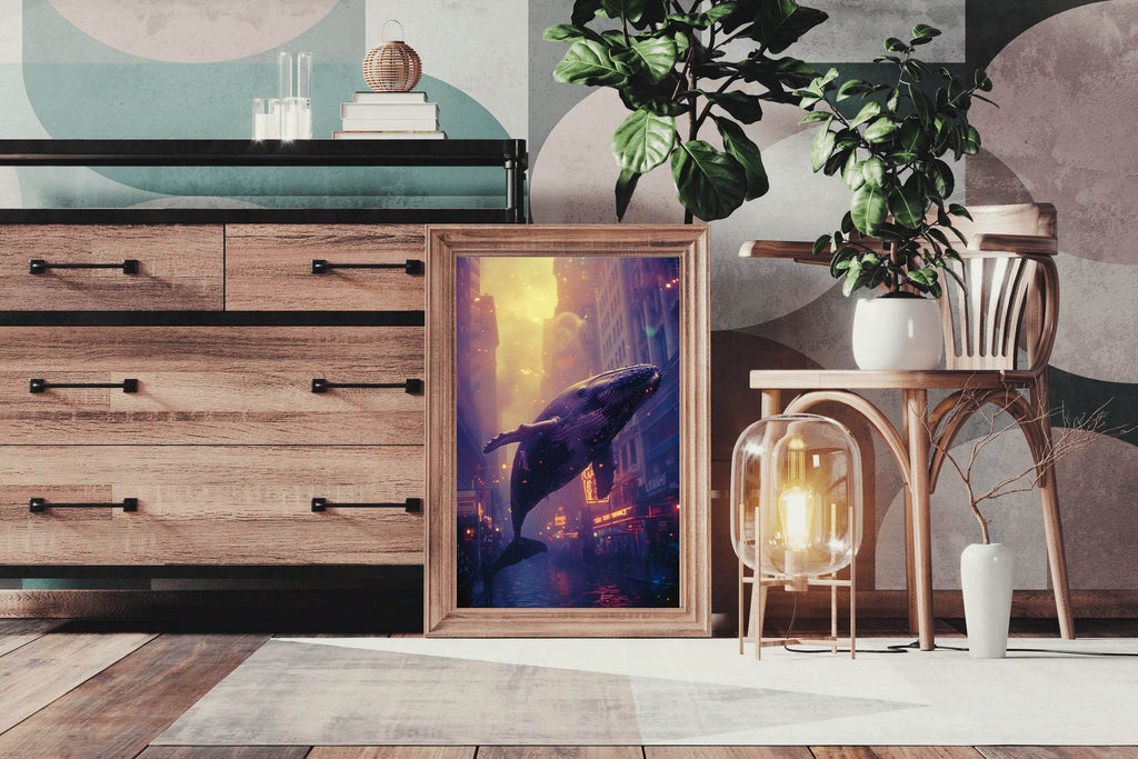 Whale in the Sky Animal Wall Art - beink online art store