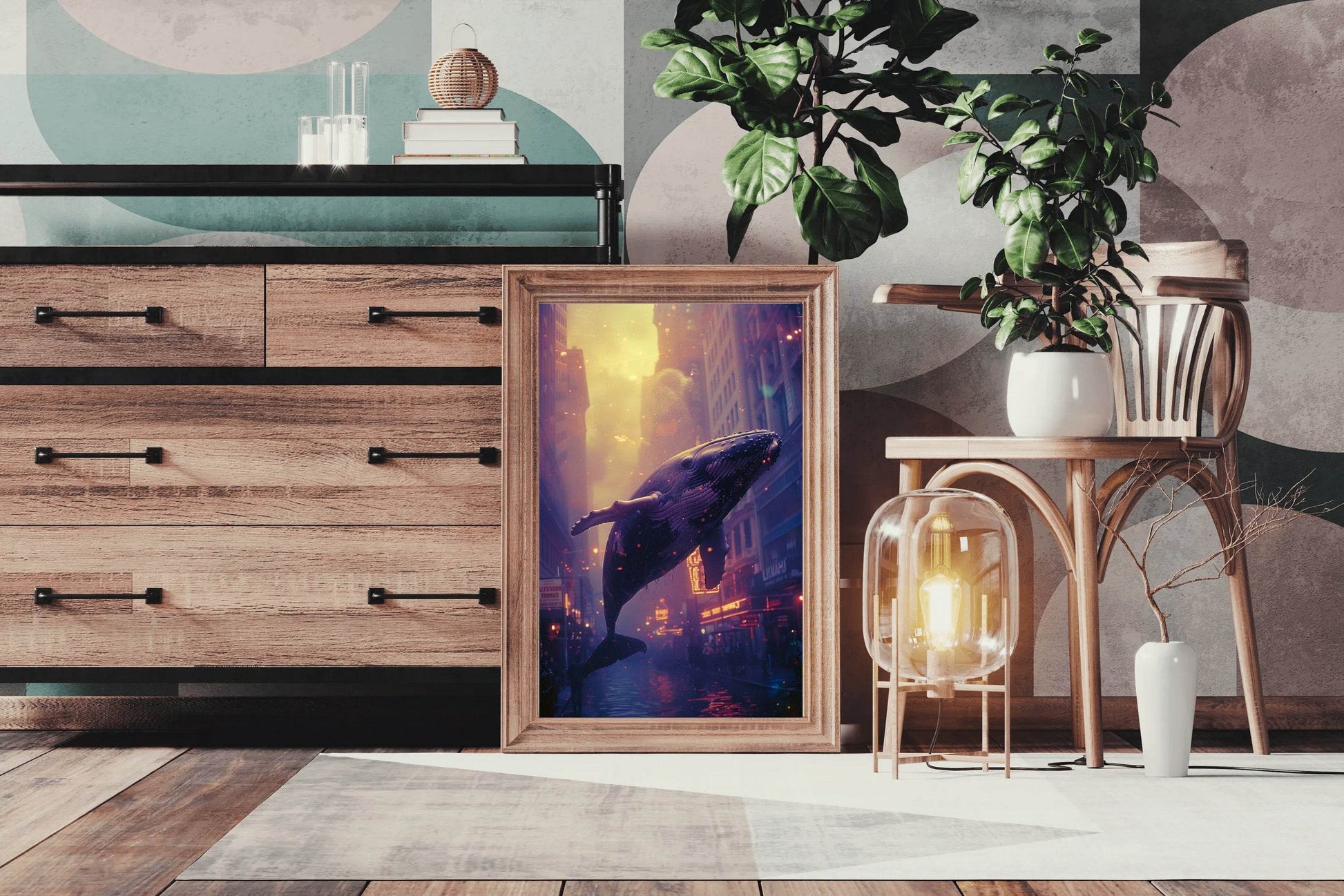 Whale in the Sky Animal Wall Art - beink online art store