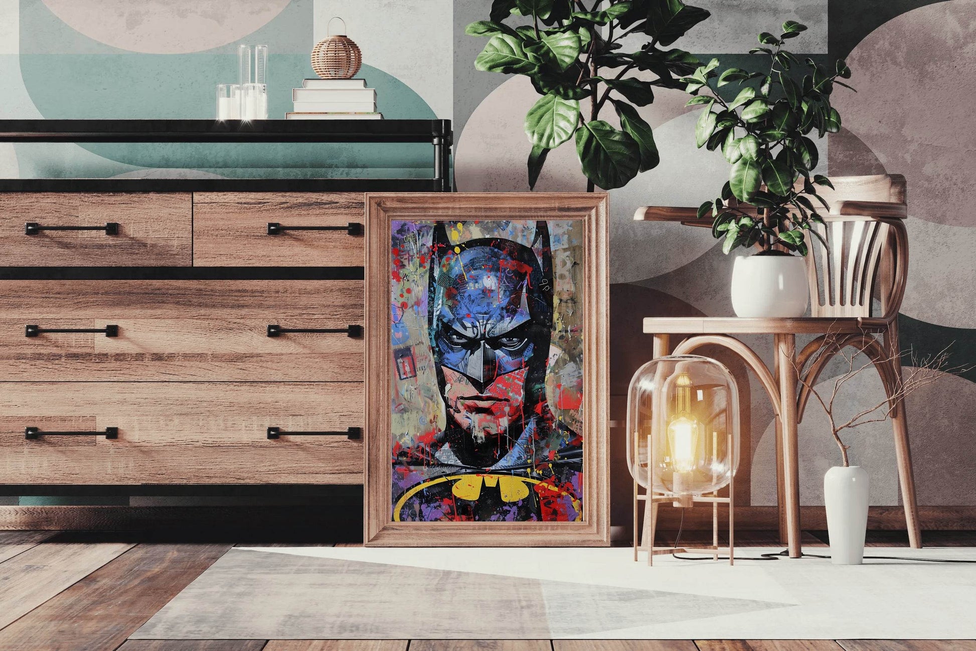 Watercolor Painting of Batman Face Wall Art - beink online art store