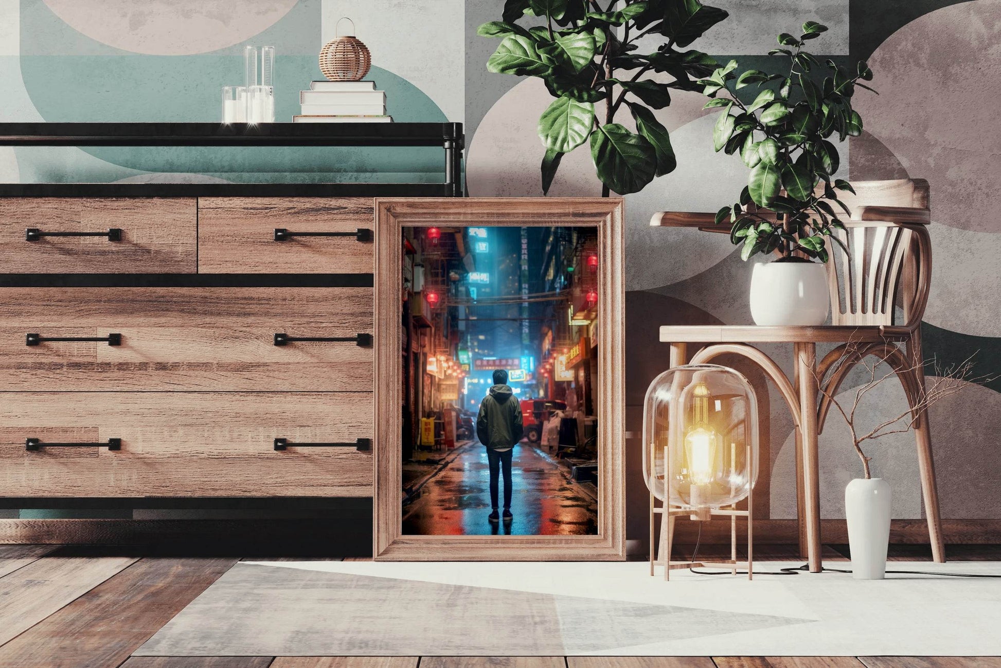 Alone On A Streets Japan Wall Art - beink online art store