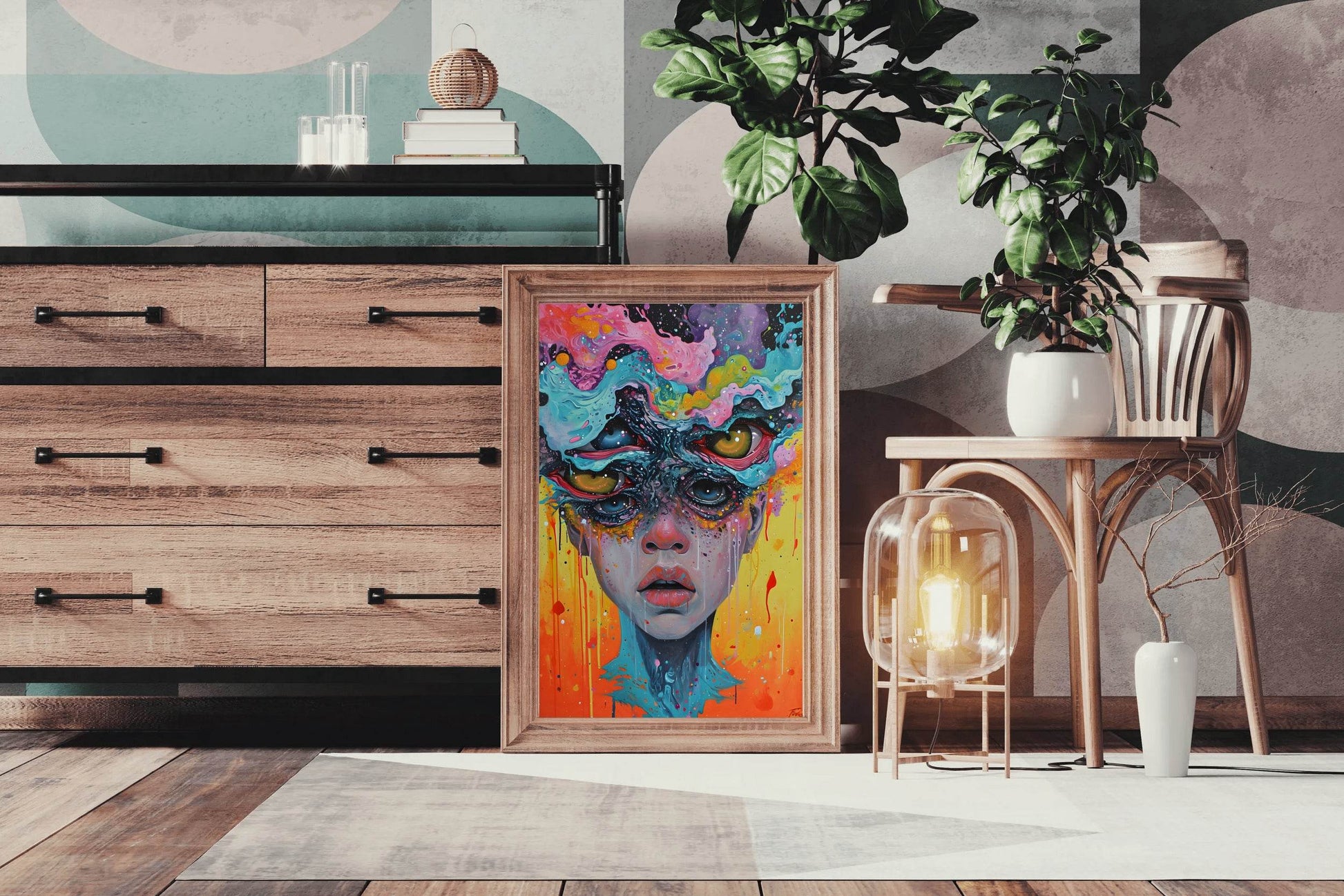 A Colorful Painting of a Woman - beink online art store