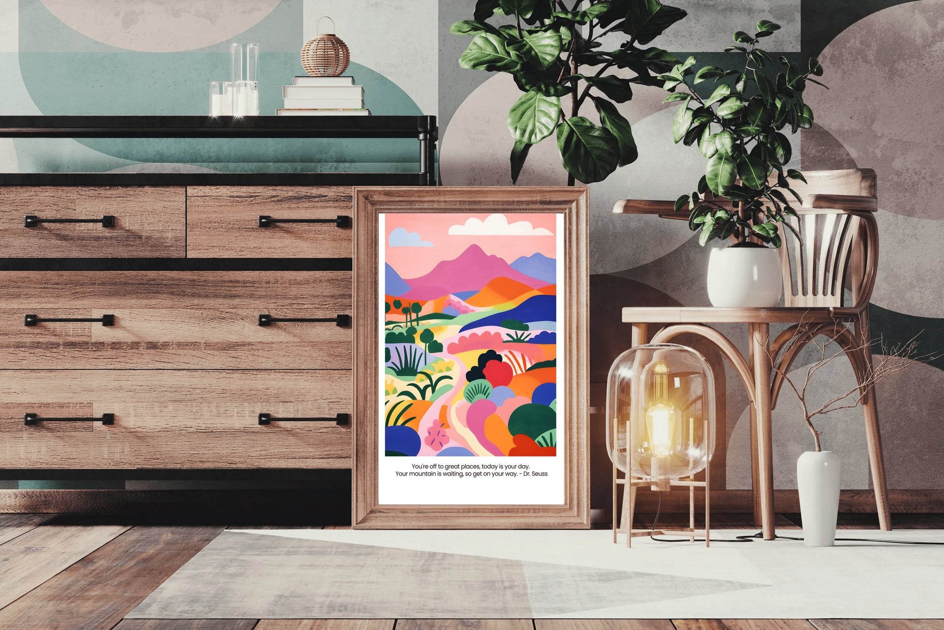 Colorful Painting of The Mountain Path Art - beink online art store