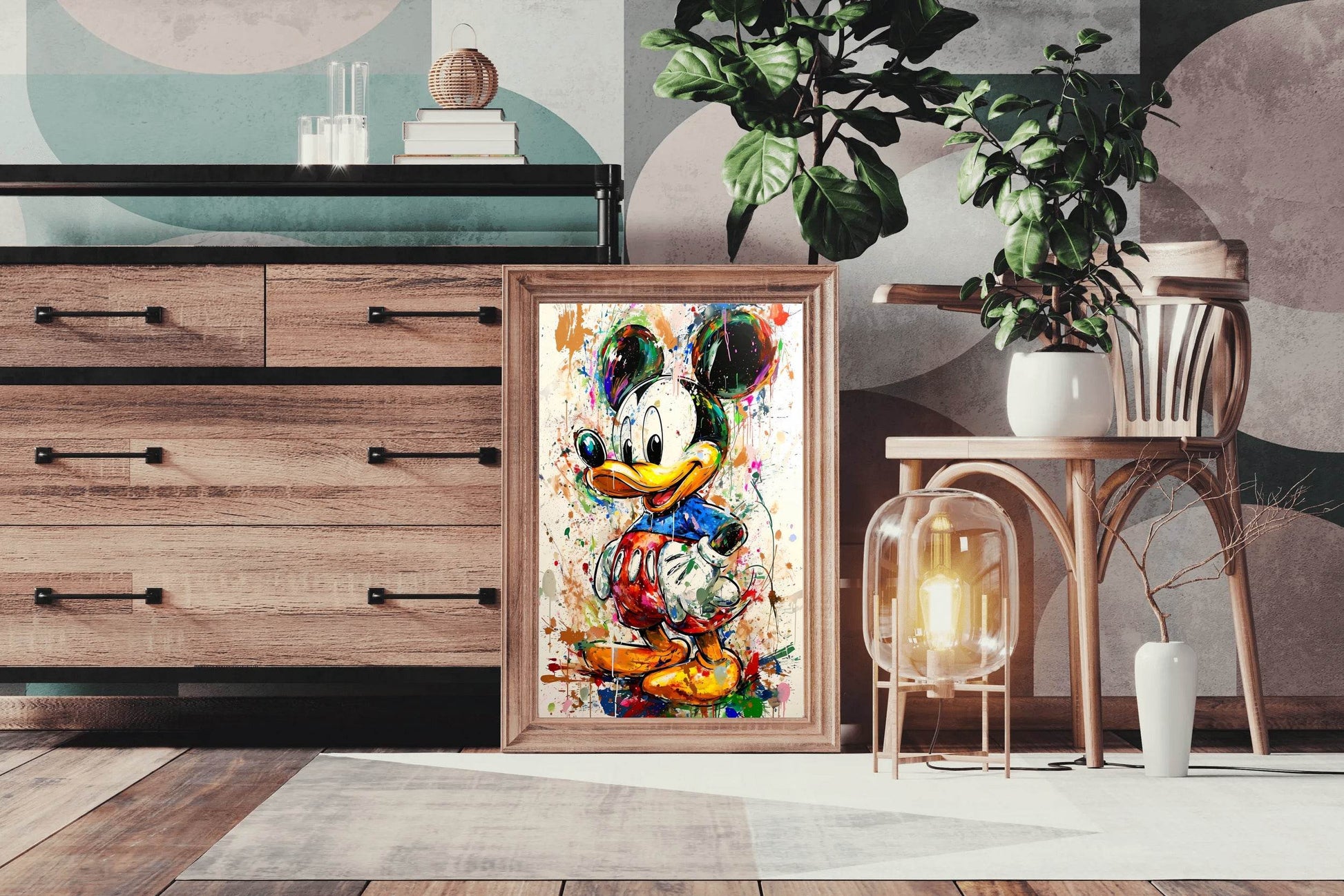 Colorful Mickey with Oil Paint Wall Art - beink online art store
