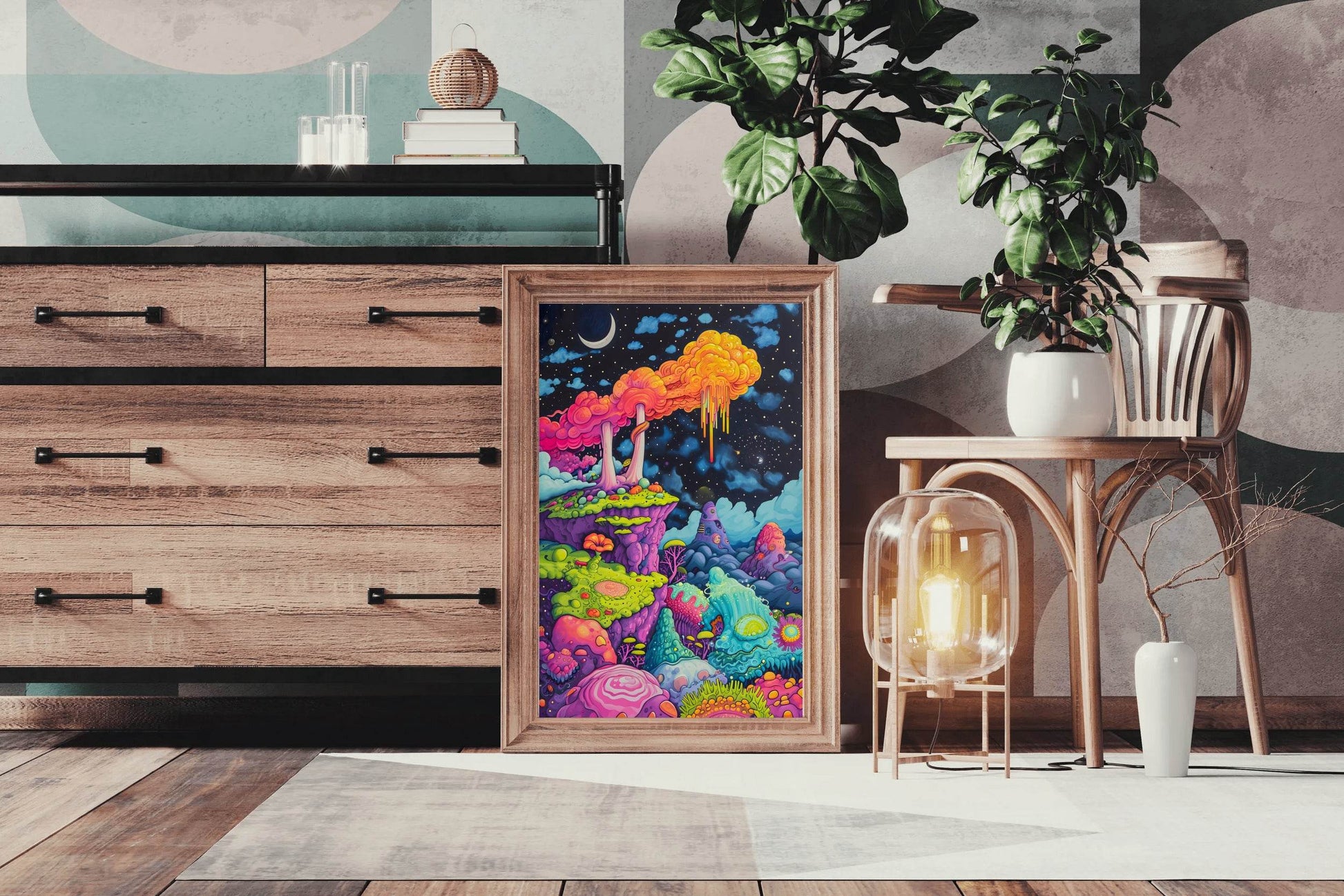 Colorful Psychedelic Themed Aesthetic Wall Art - beink online art store