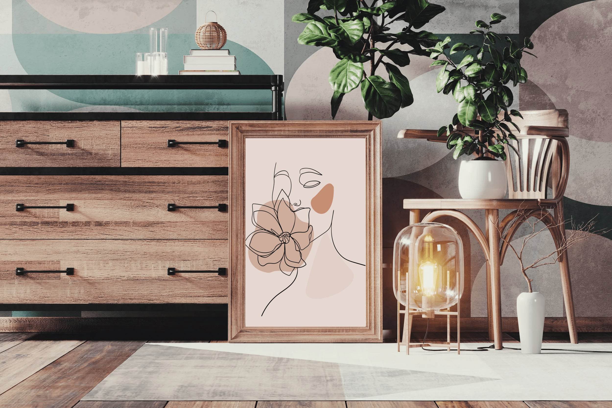 Flower in a Woman Face Wall Art - beink online art store
