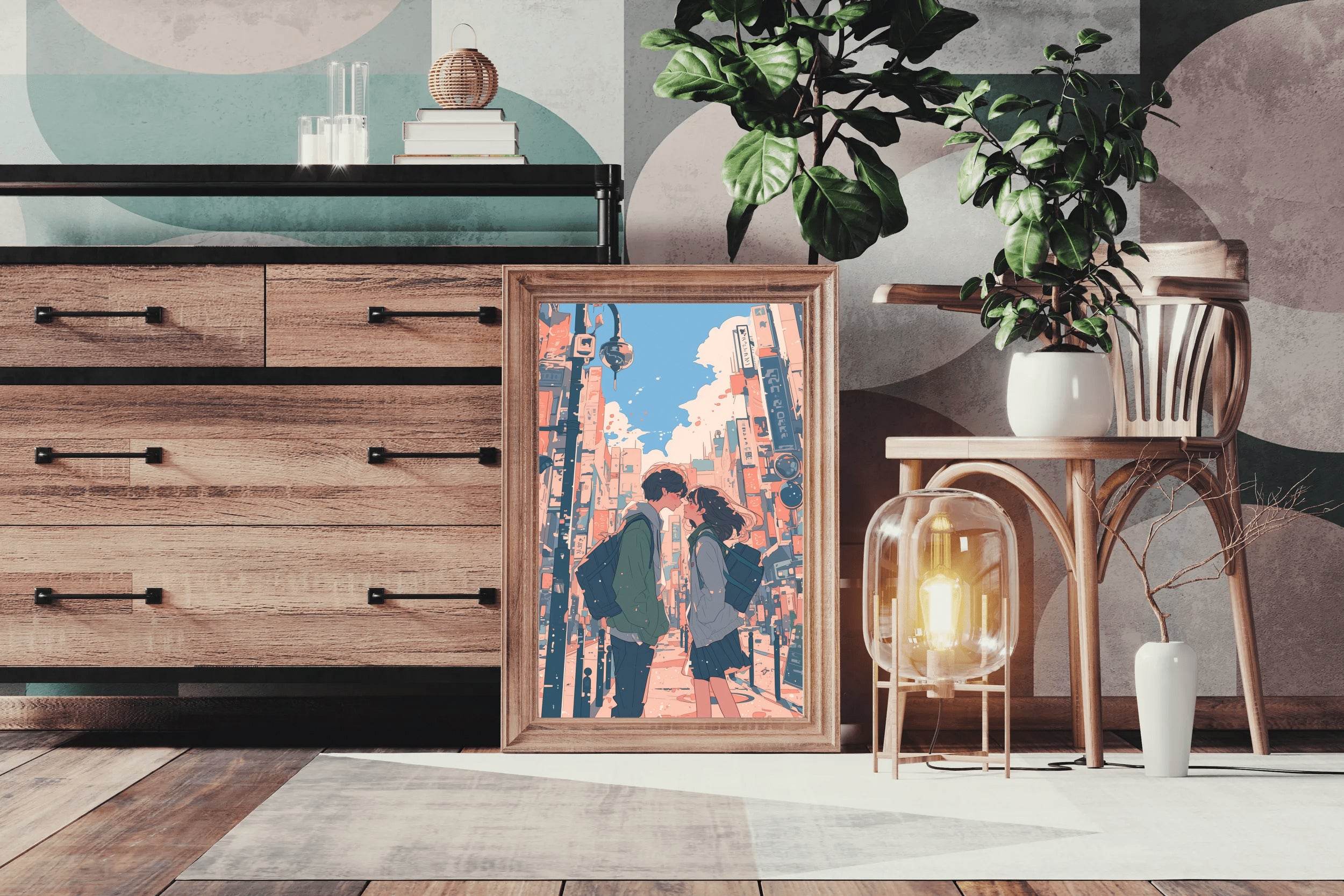 Couple Aesthetic Anime Wall Art - beink online art store