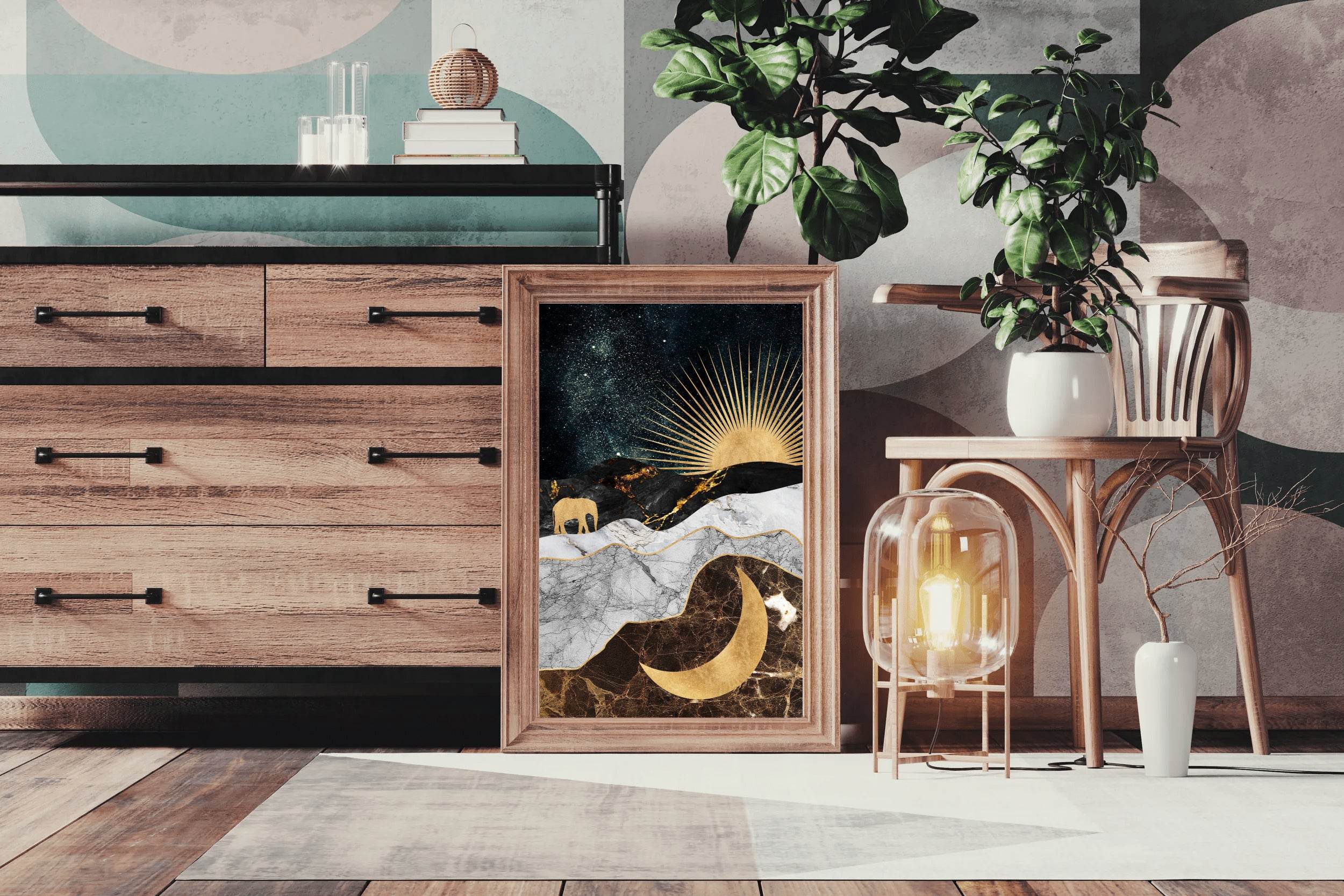 Lunar Sunrise Modern Wall Art - beink online art store
