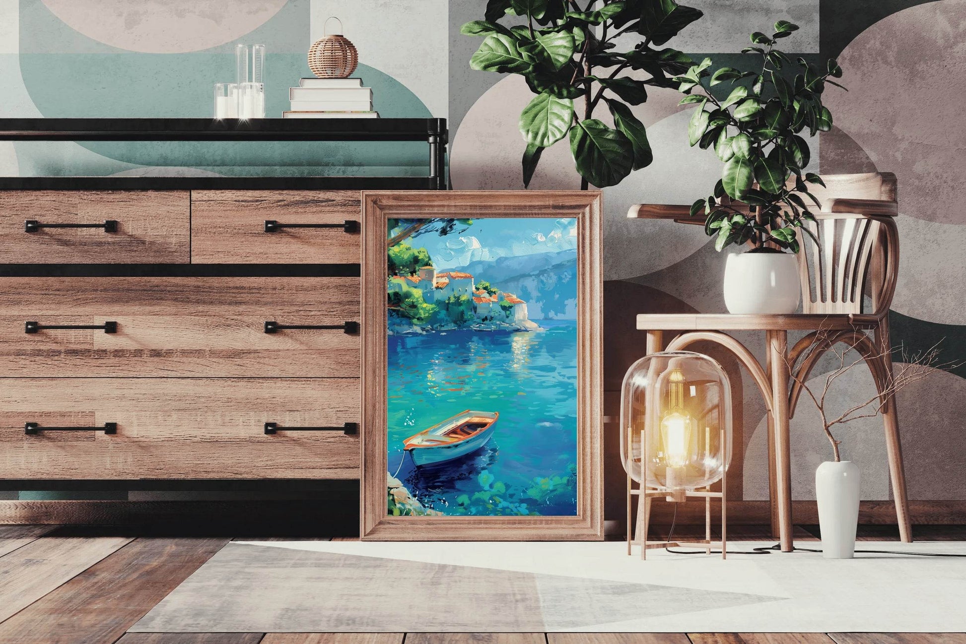 Small Boat in The River Wall Art - beink online art store