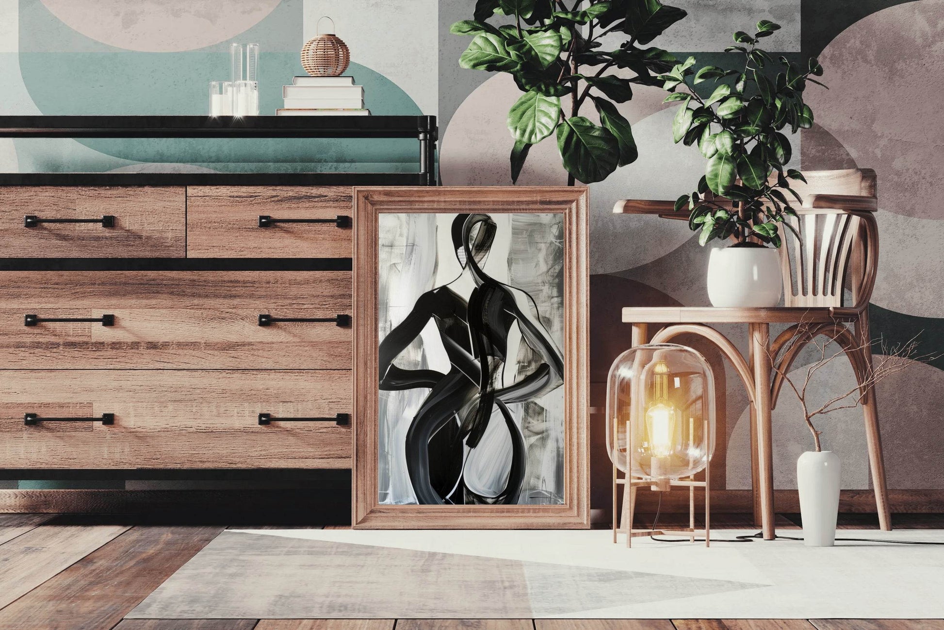Oil Paint Phantom Figure Modern Wall Art - beink online art store