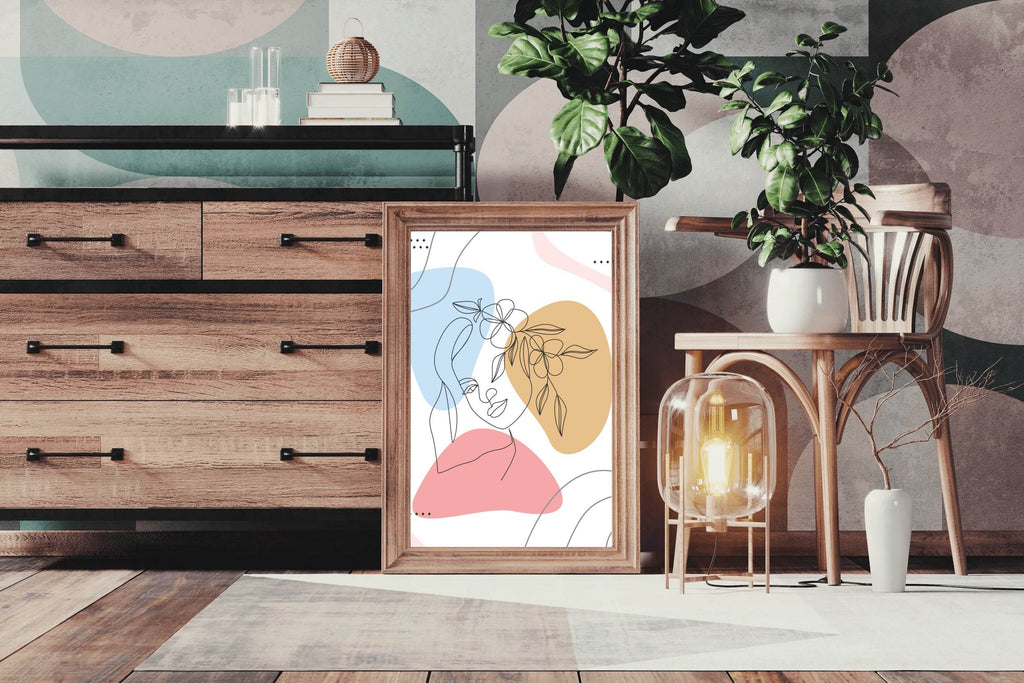 Beautiful Woman's Head Flower Wall Art - beink online art store