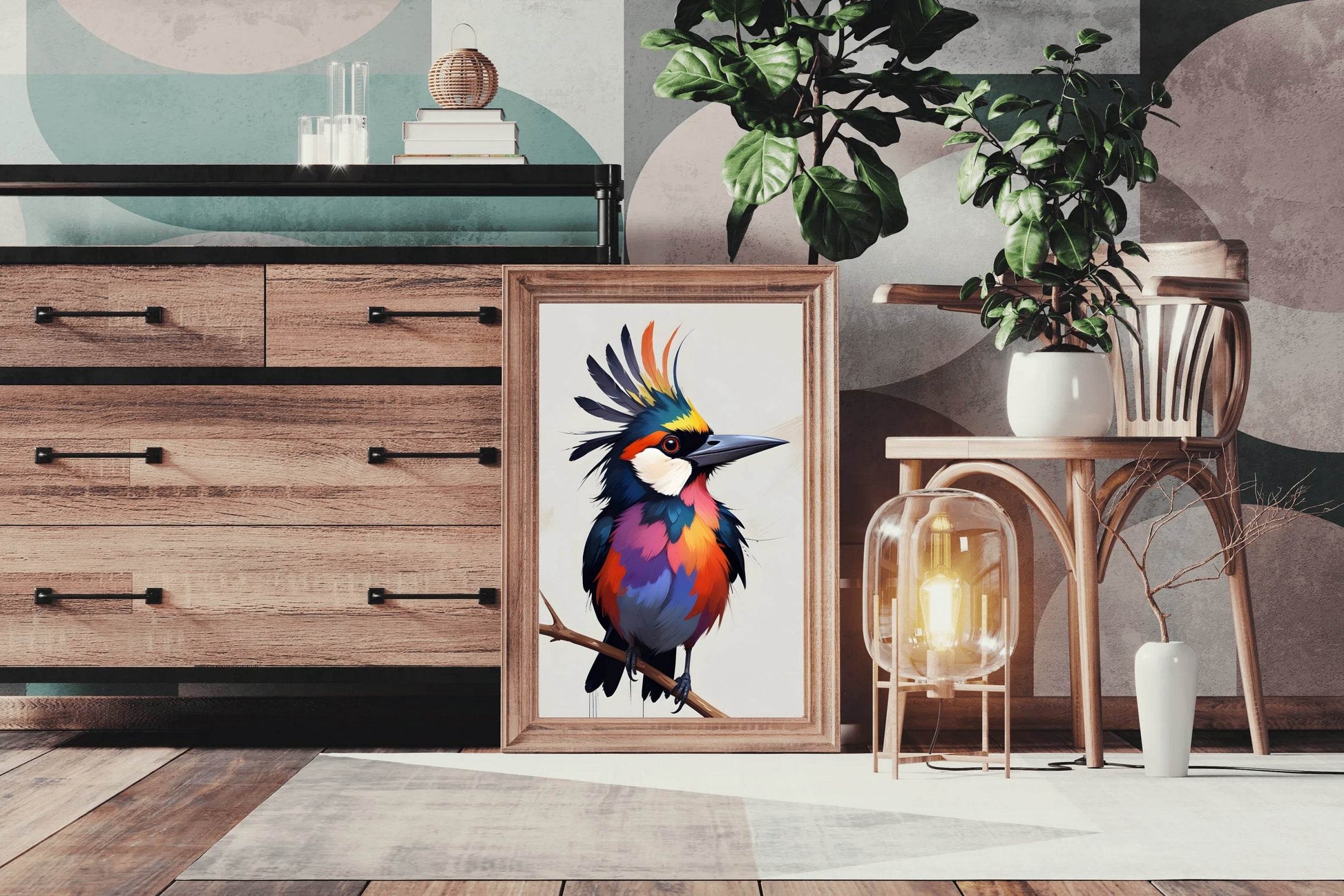 Watercolor Kingfisher Bird Wall Art - beink online art store