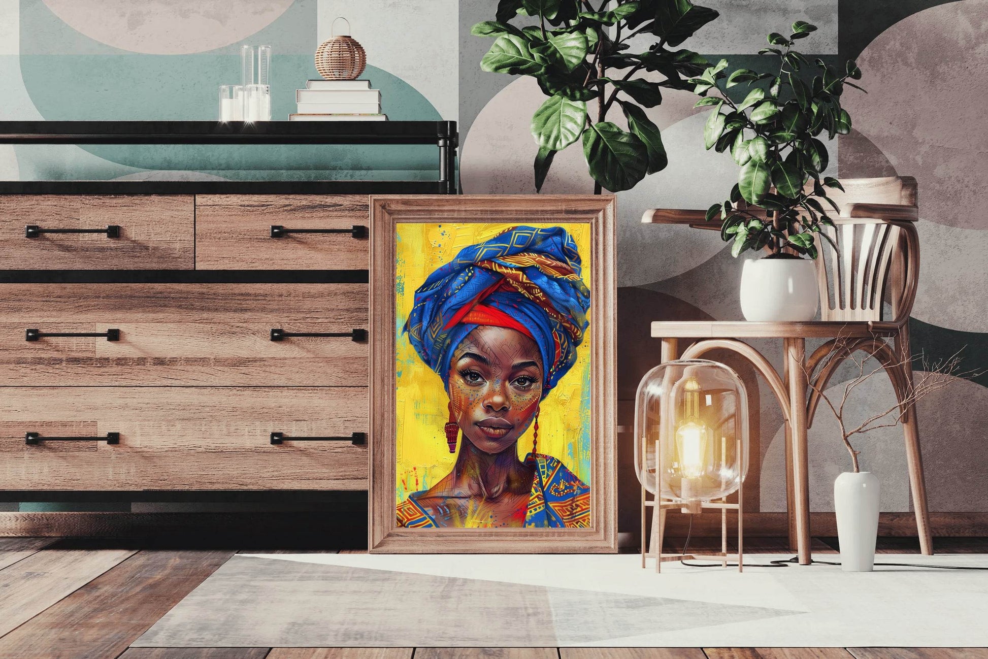 Vibrant Head Wrap Wall Art - beink online art store
