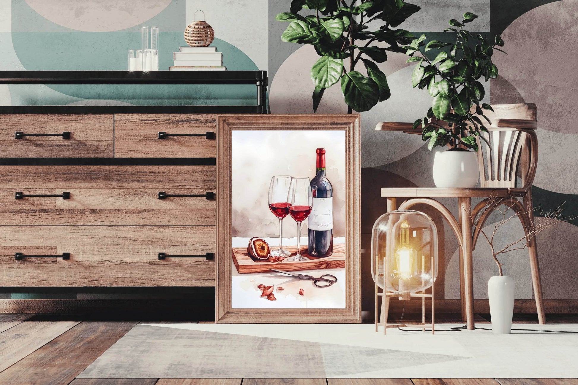 Red Wine Watercolor Painting - beink online art store