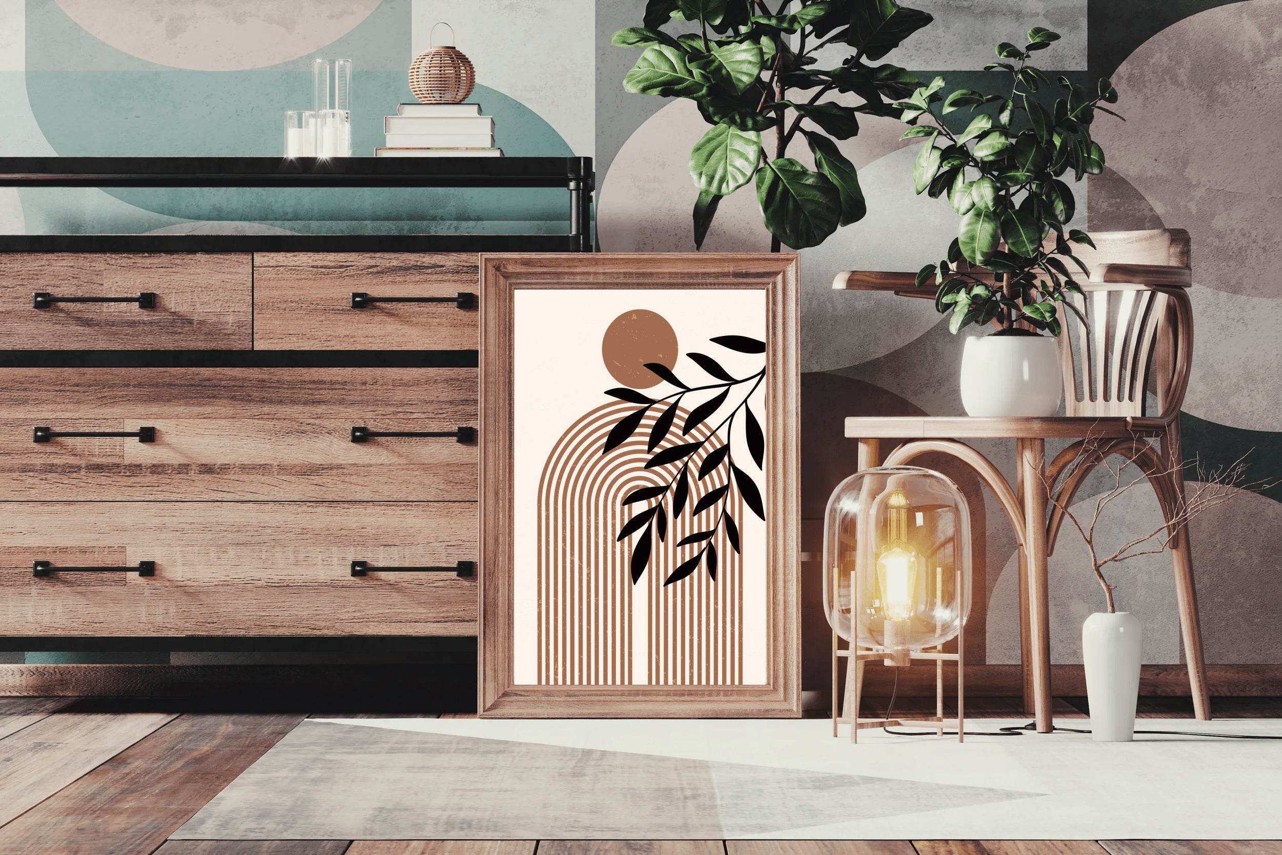 Arched Lines with Leaf ArtWork - beink online art store